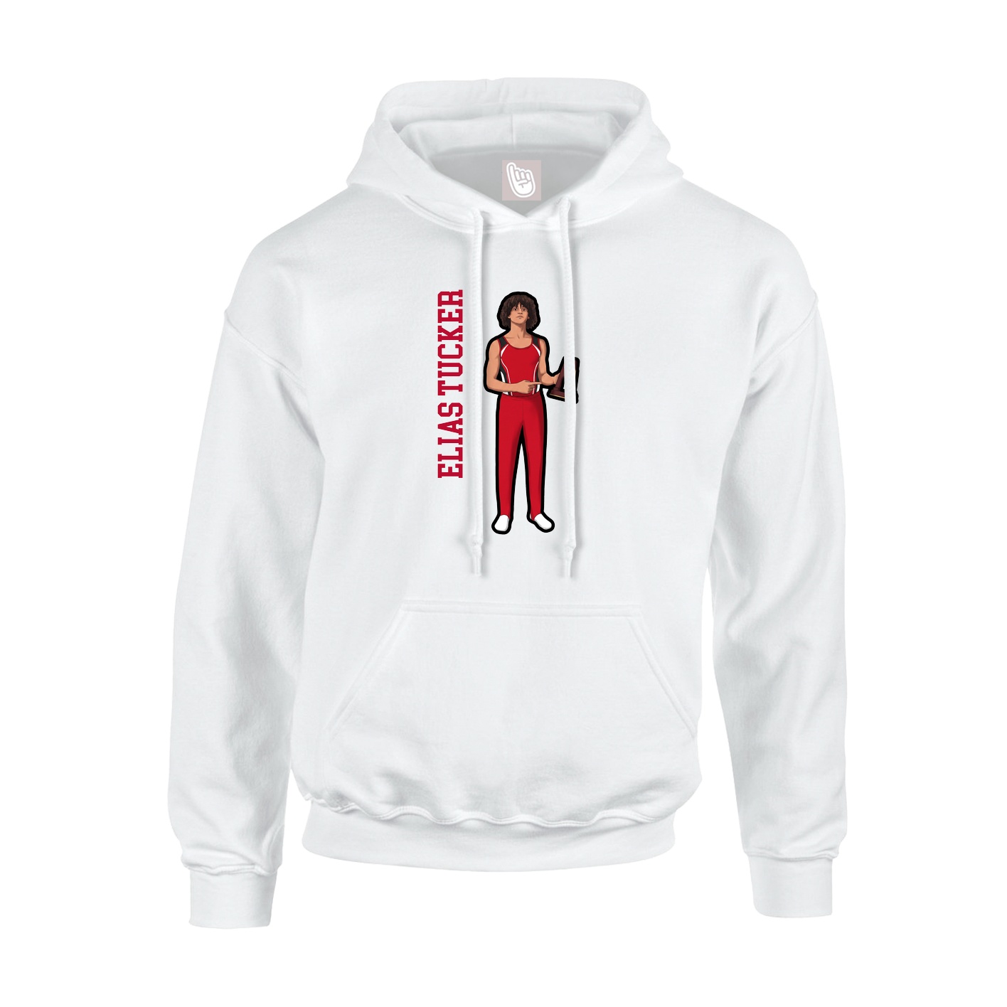 Youth Hoodie — Name Vertical in White