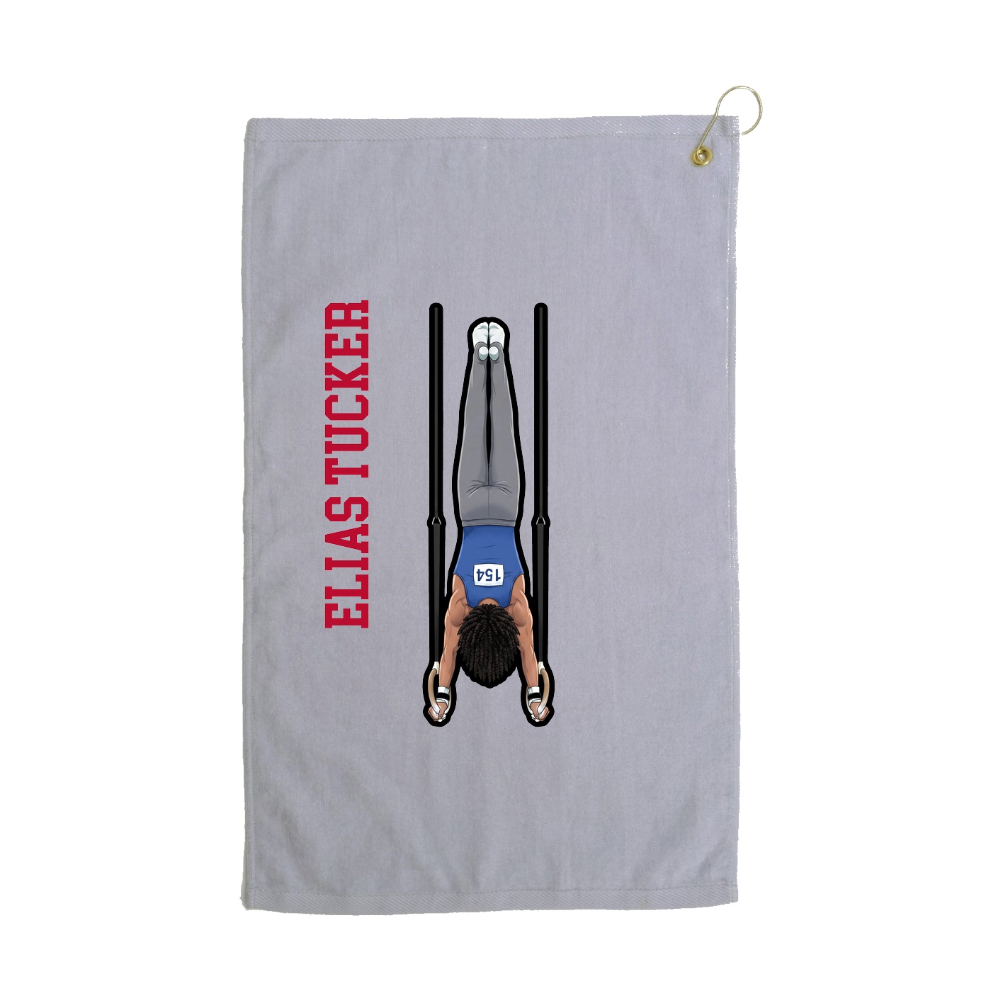 Golf Towel — Name Vertical in Grey