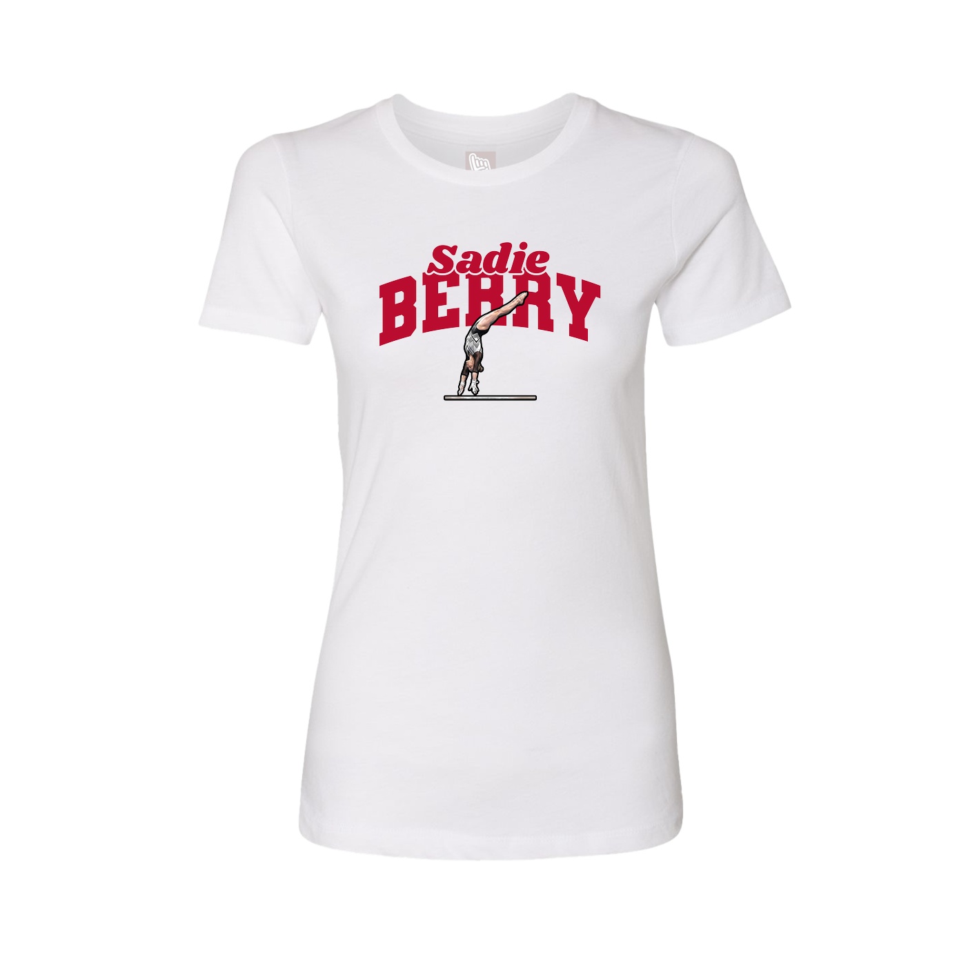Fitted Women's Tee — Signature Arch in White