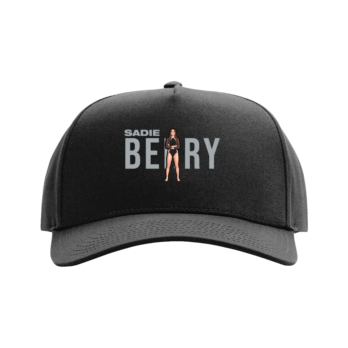 Full Fabric Five-Panel Champ Cap — Player Name in Black