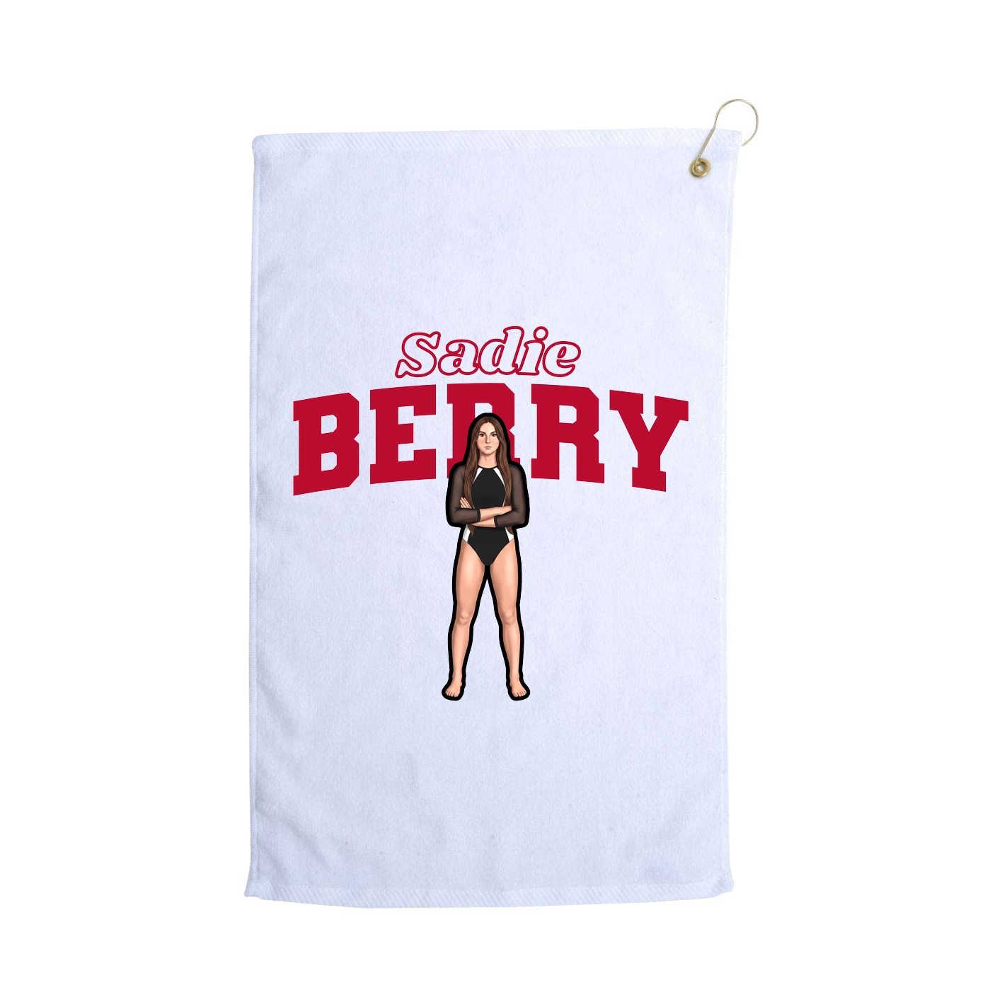 Golf Towel — Name Arch in White