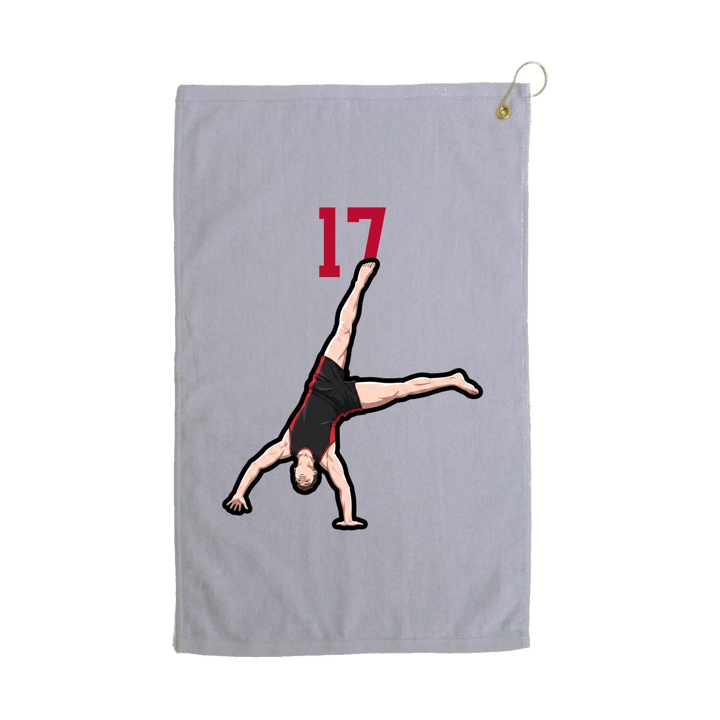 Golf Towel — Number Top in Grey