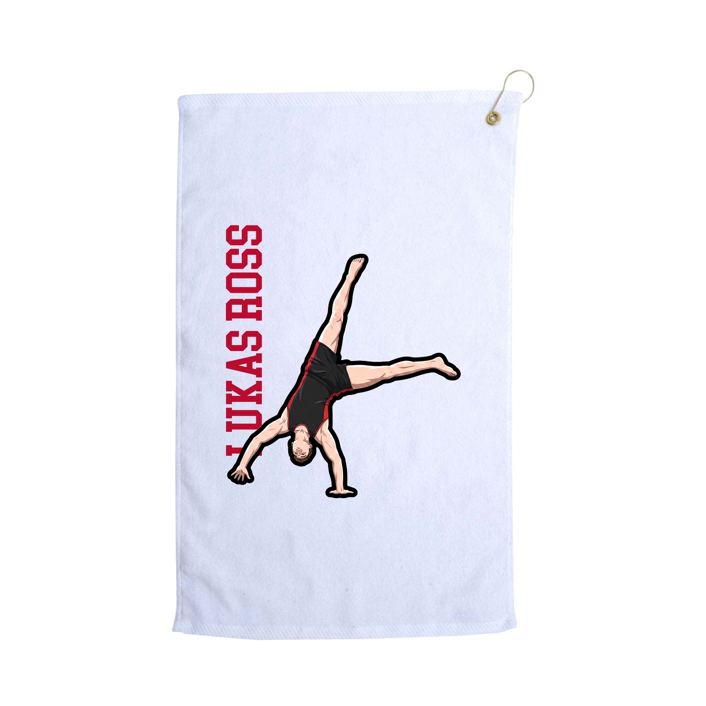 Golf Towel — Name Vertical in White
