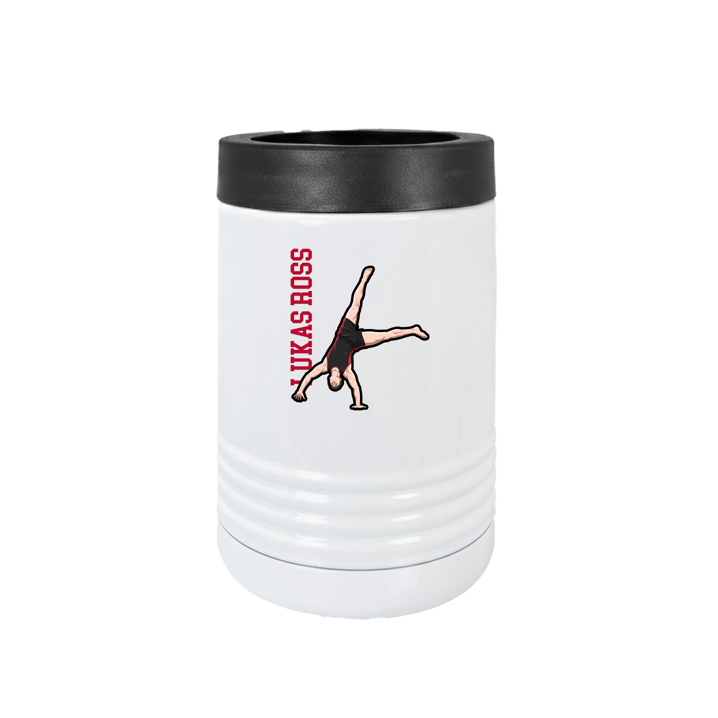 Beverage Holder — Name Vertical in White