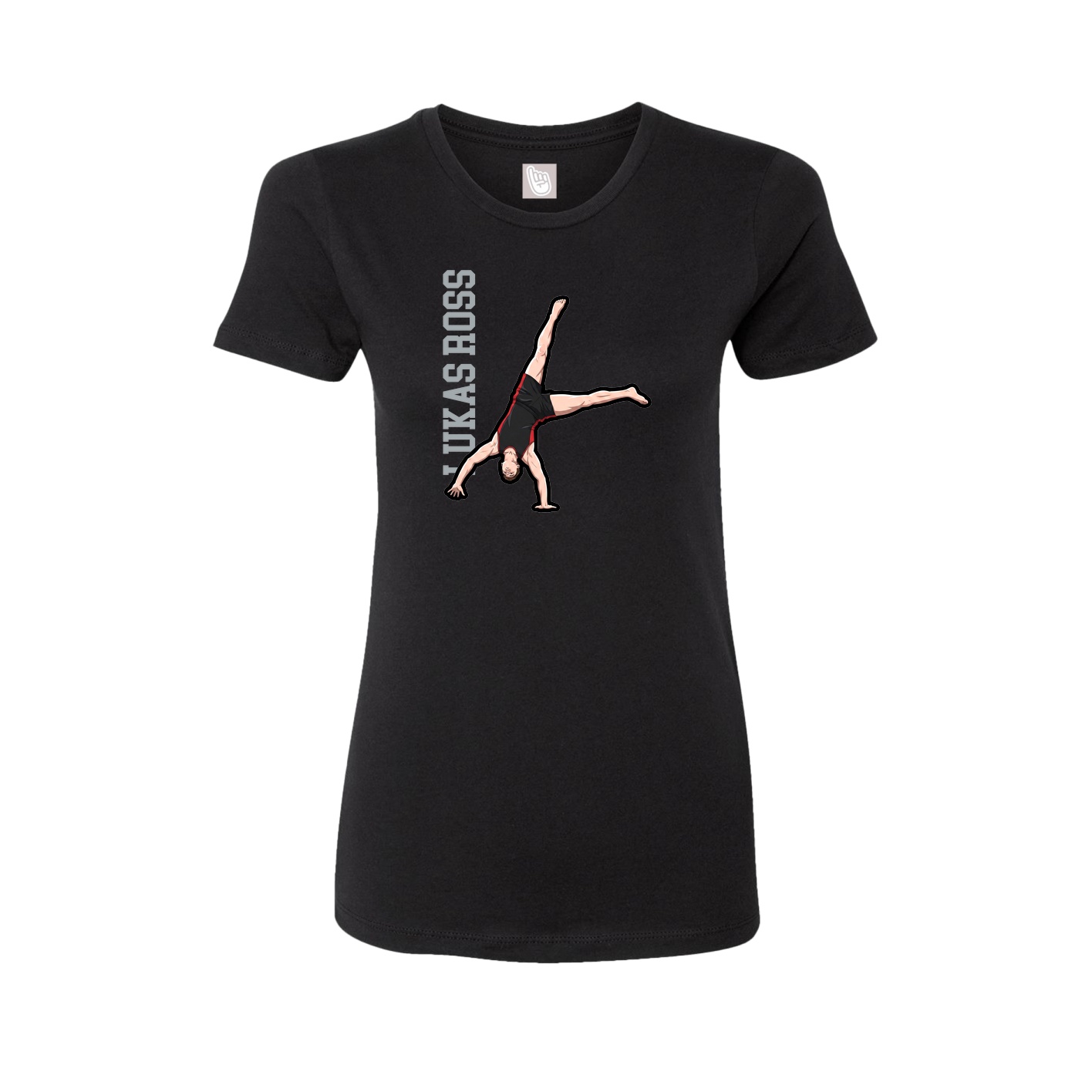 Womens Tee — Name Vertical in Black