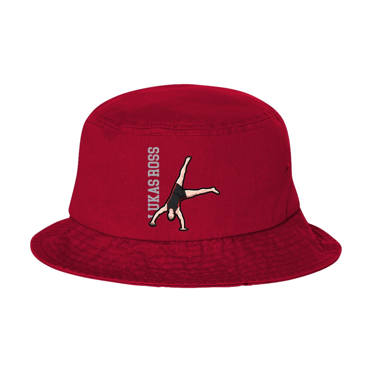 Bucket Cap — Name Vertical in Red