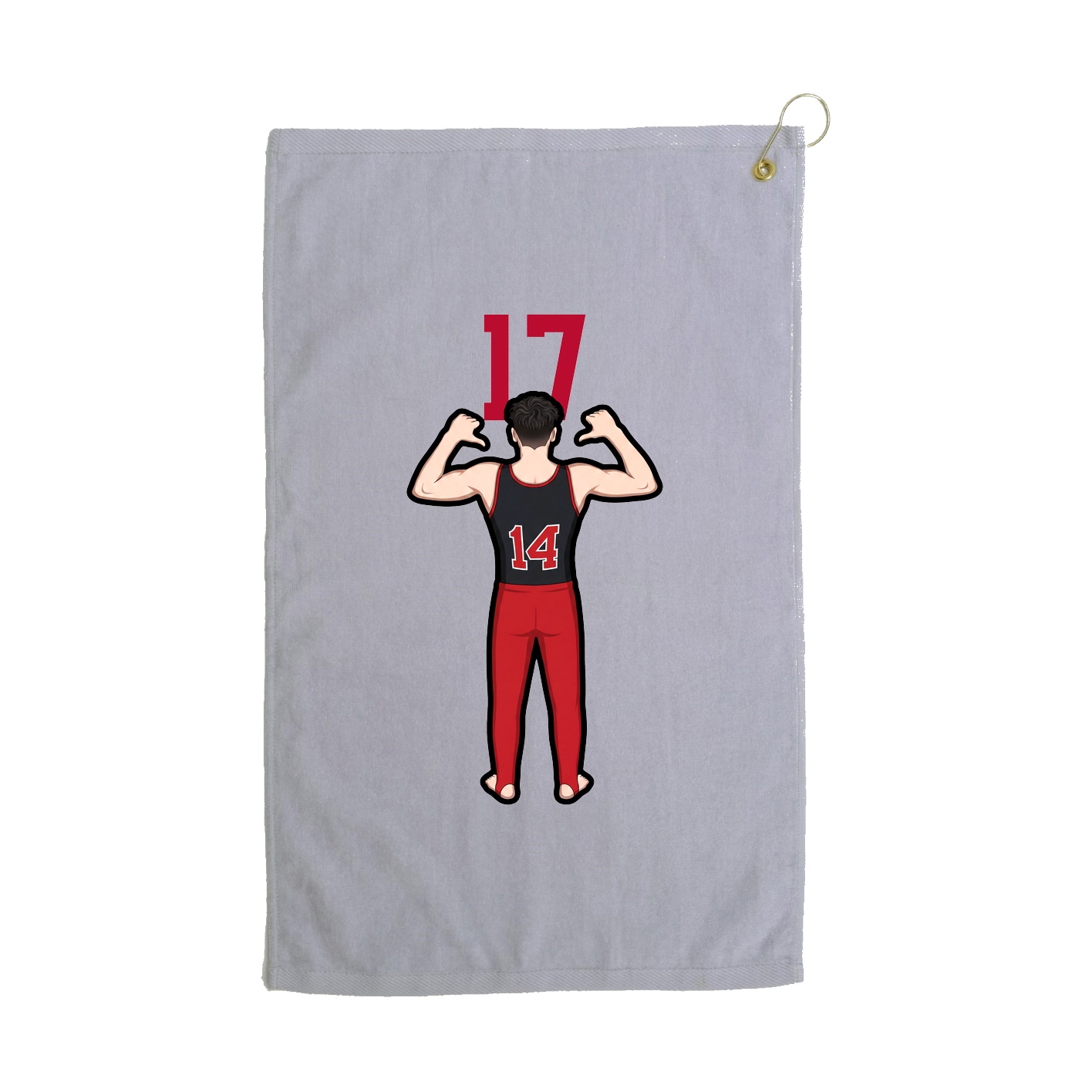 Golf Towel — Number Top in Grey