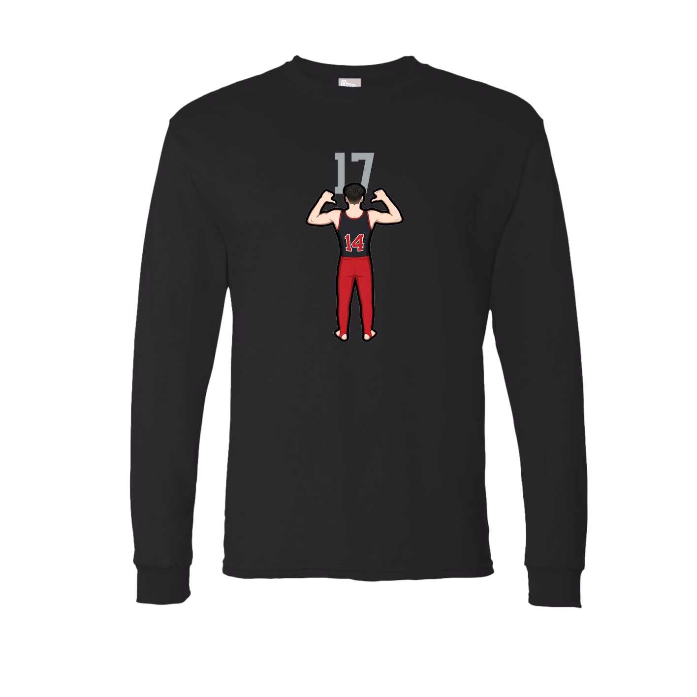 Long Sleeve Tee — Number Top in Black