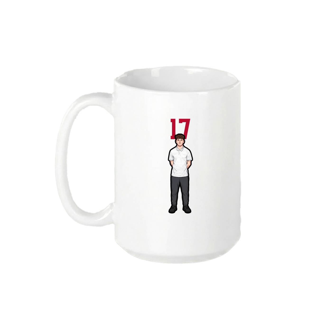15oz Coffee Mug — Number Top in White