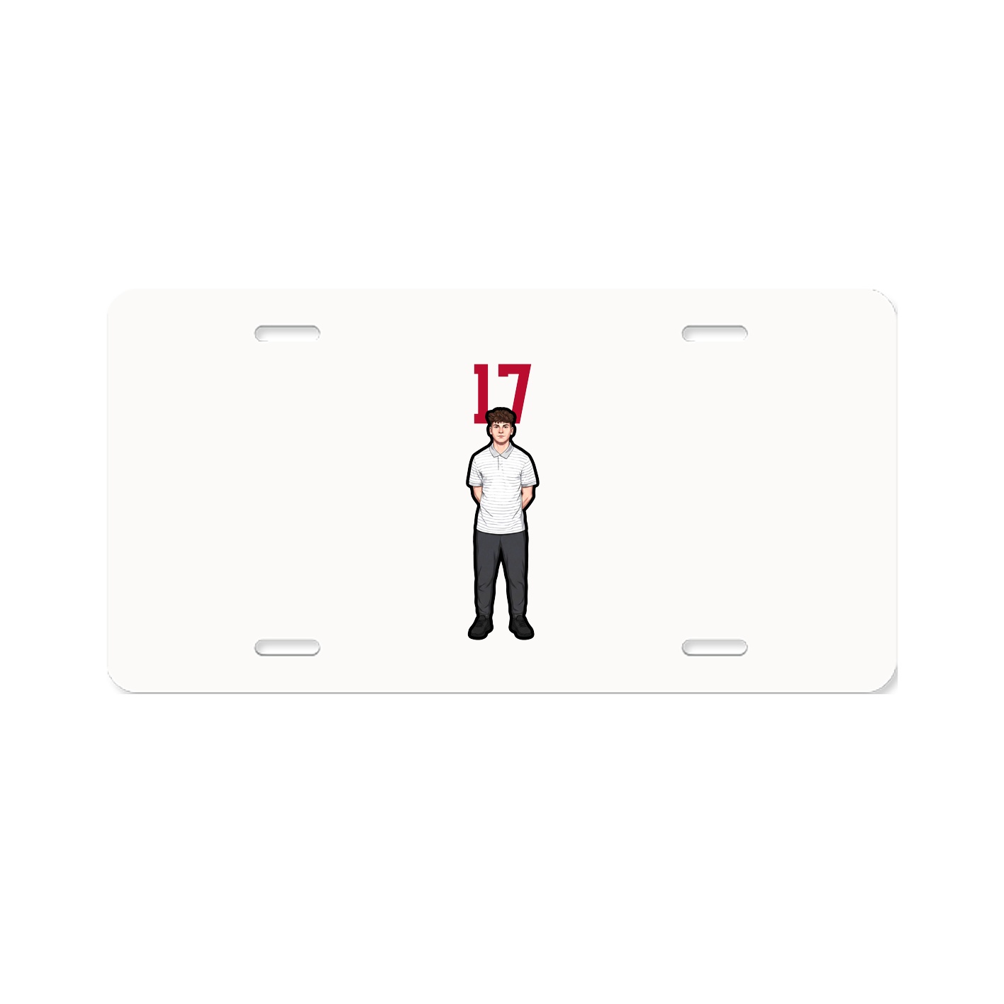 License Plate — Number Top in Classic