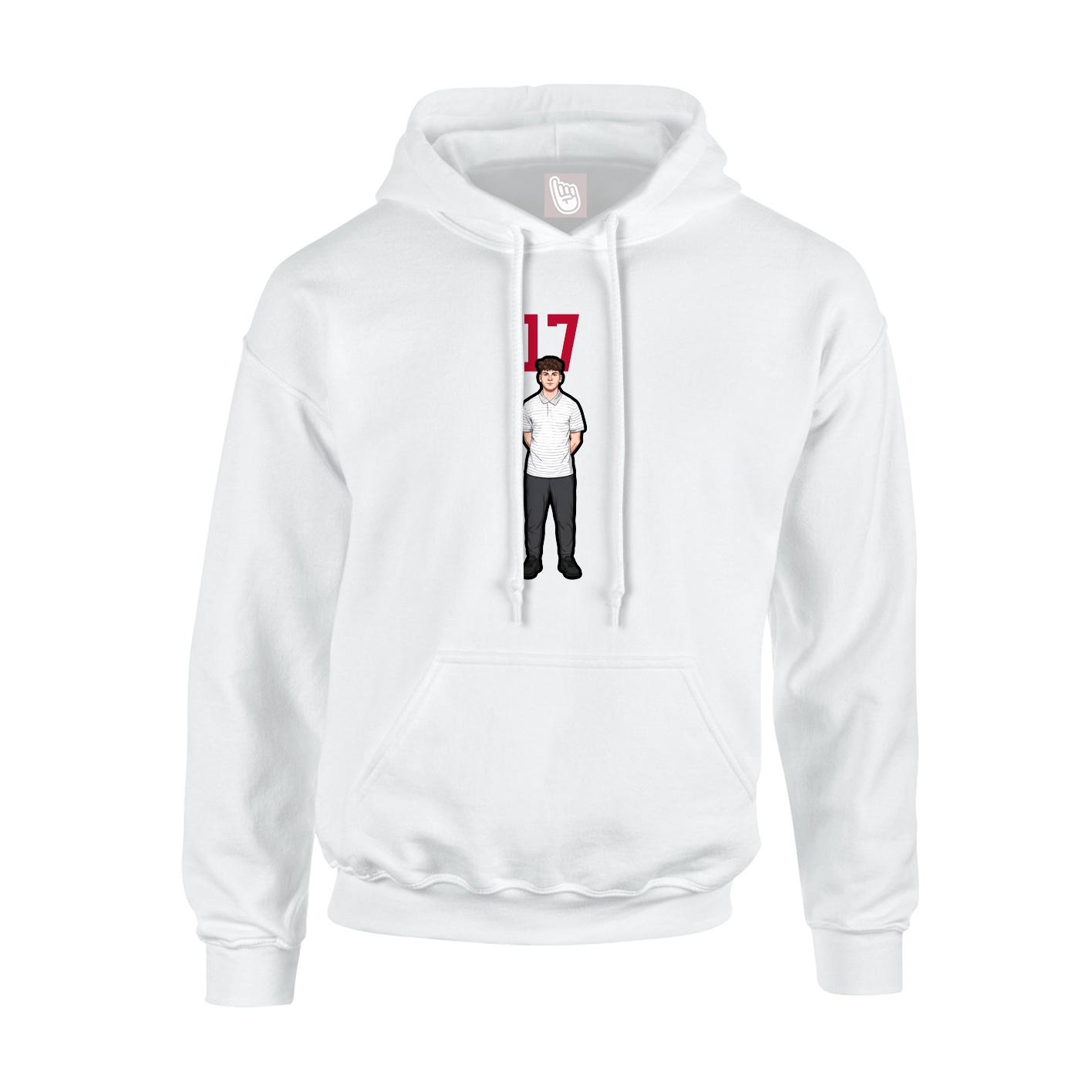 Hoodie — Number Top in White