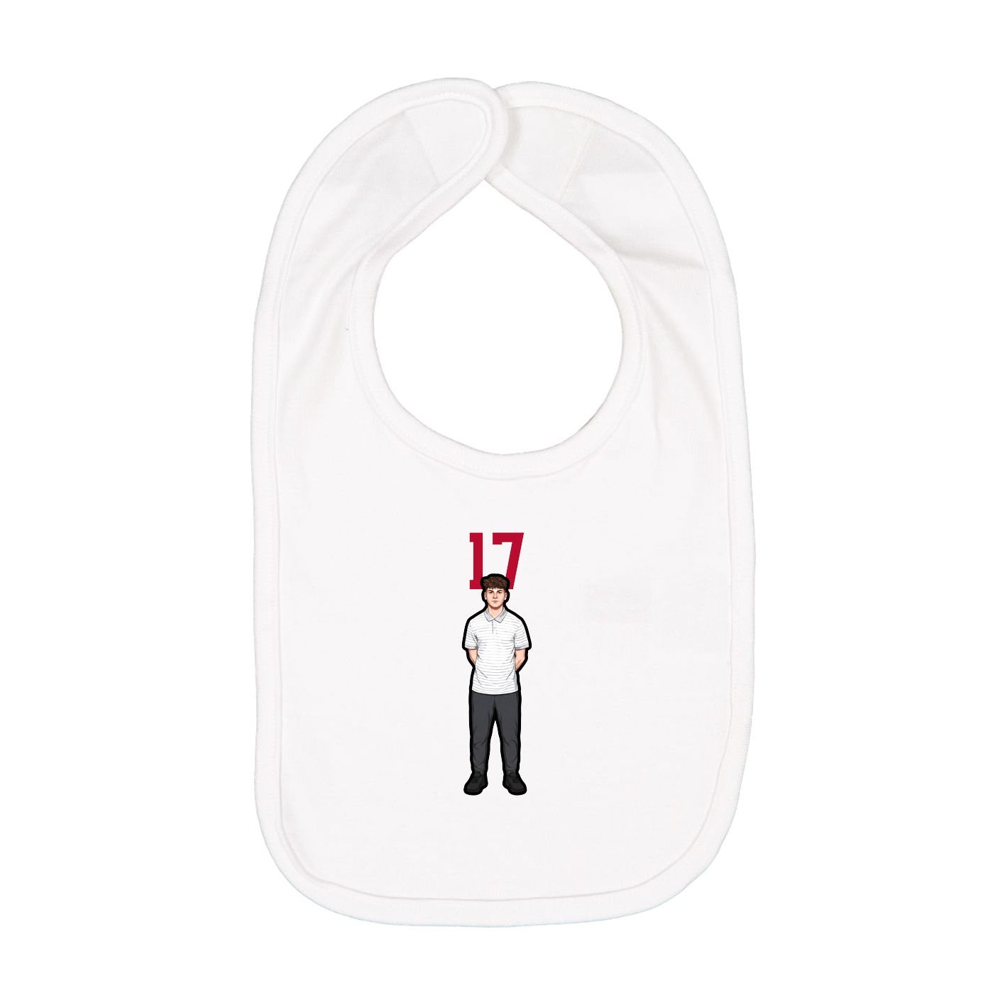 Infant Bib — Number Top in White