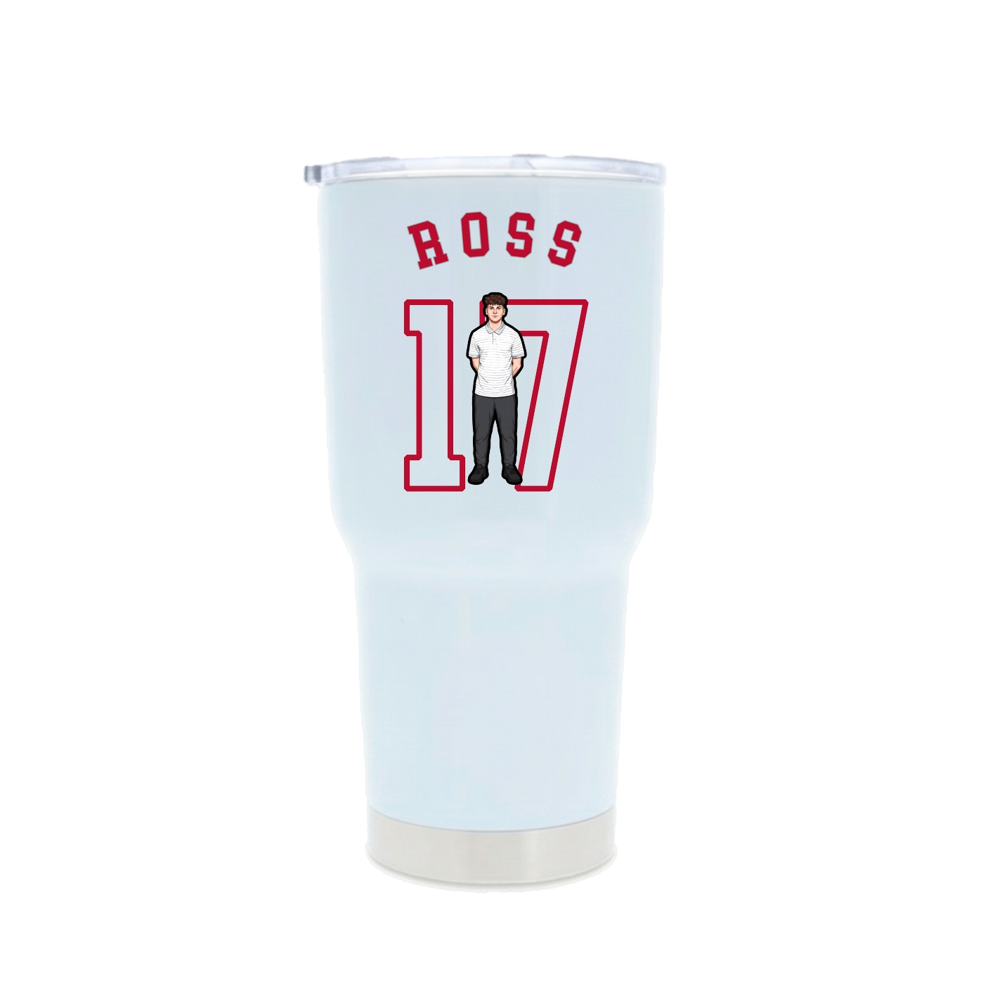 30oz Stainless Steel Tumbler — Shirsey Arch in White