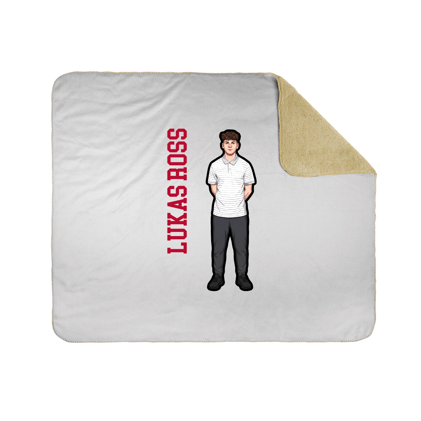 Throw Blanket — Name Vertical in White