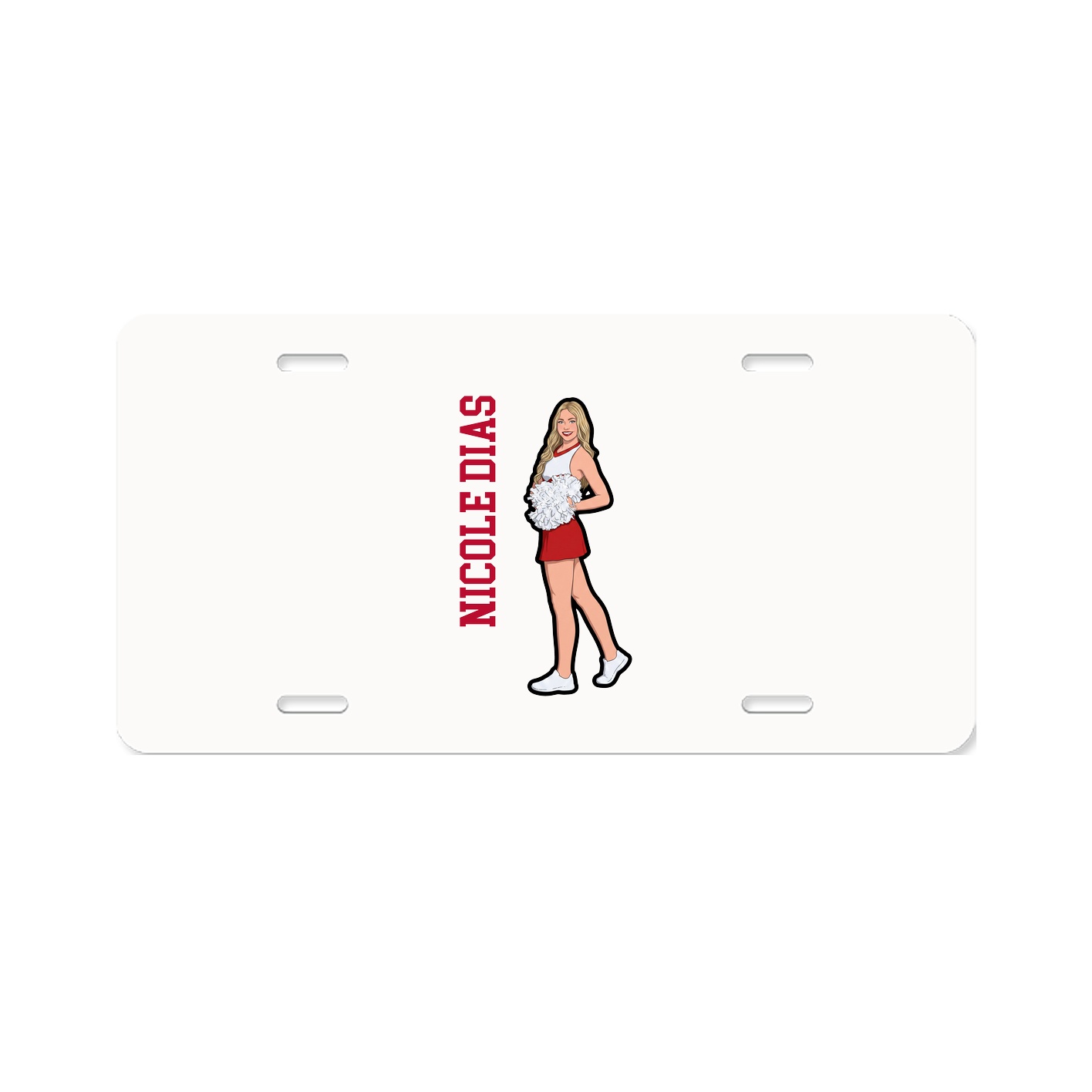 License Plate — Name Vertical in Classic