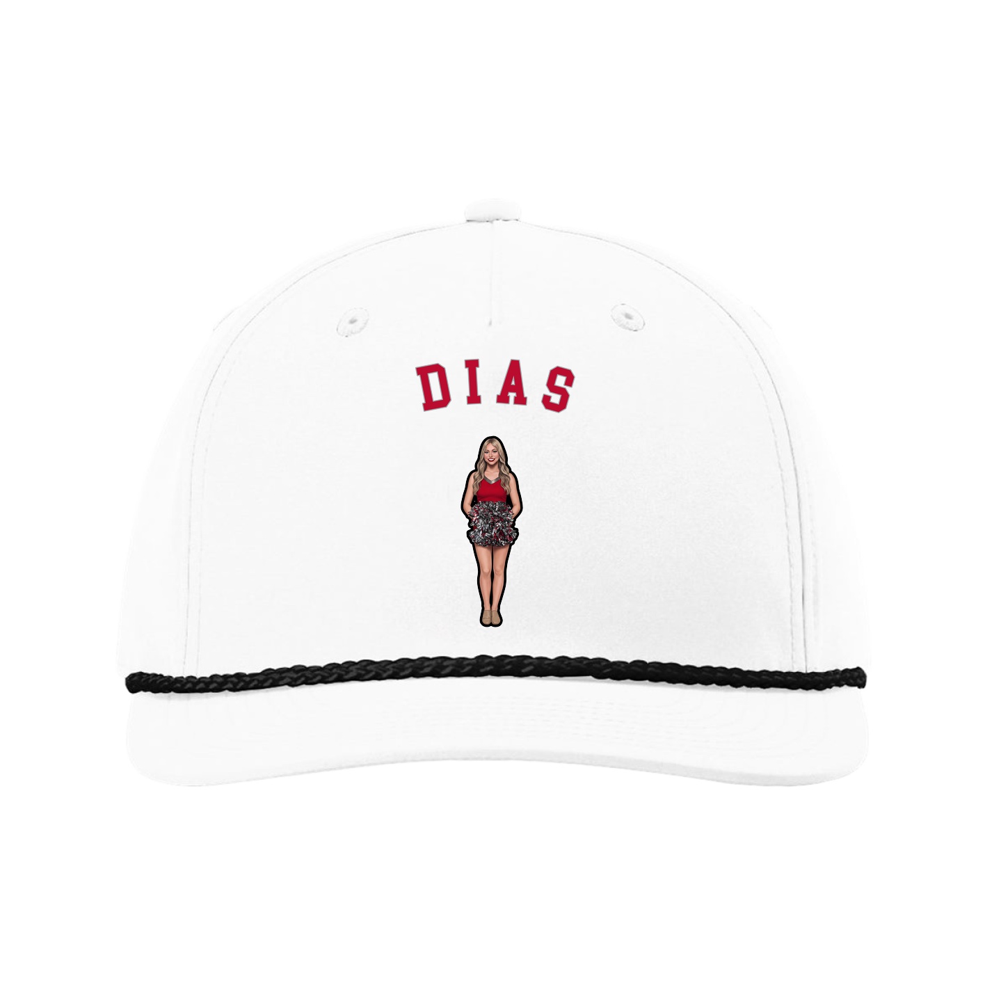Five-Panel Classic Rope Cap — Shirsey Arch in White