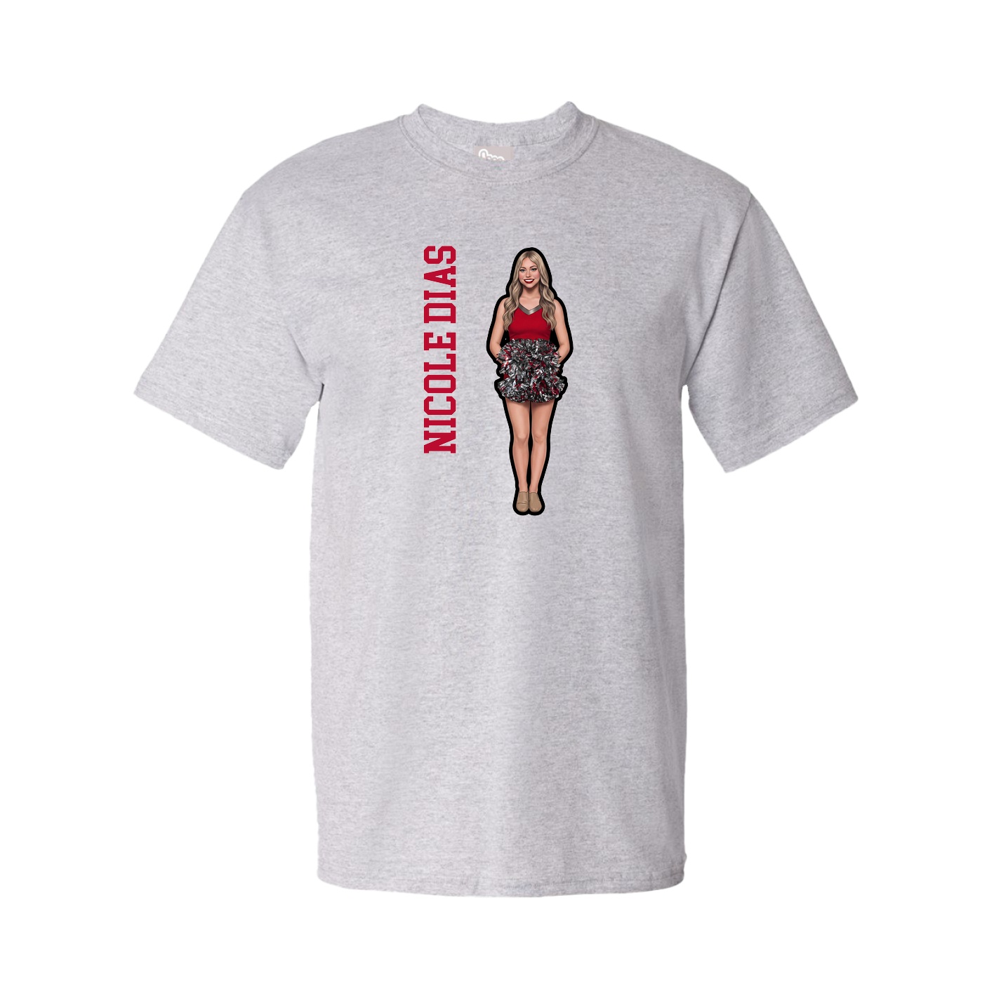 Tee — Name Vertical in Grey