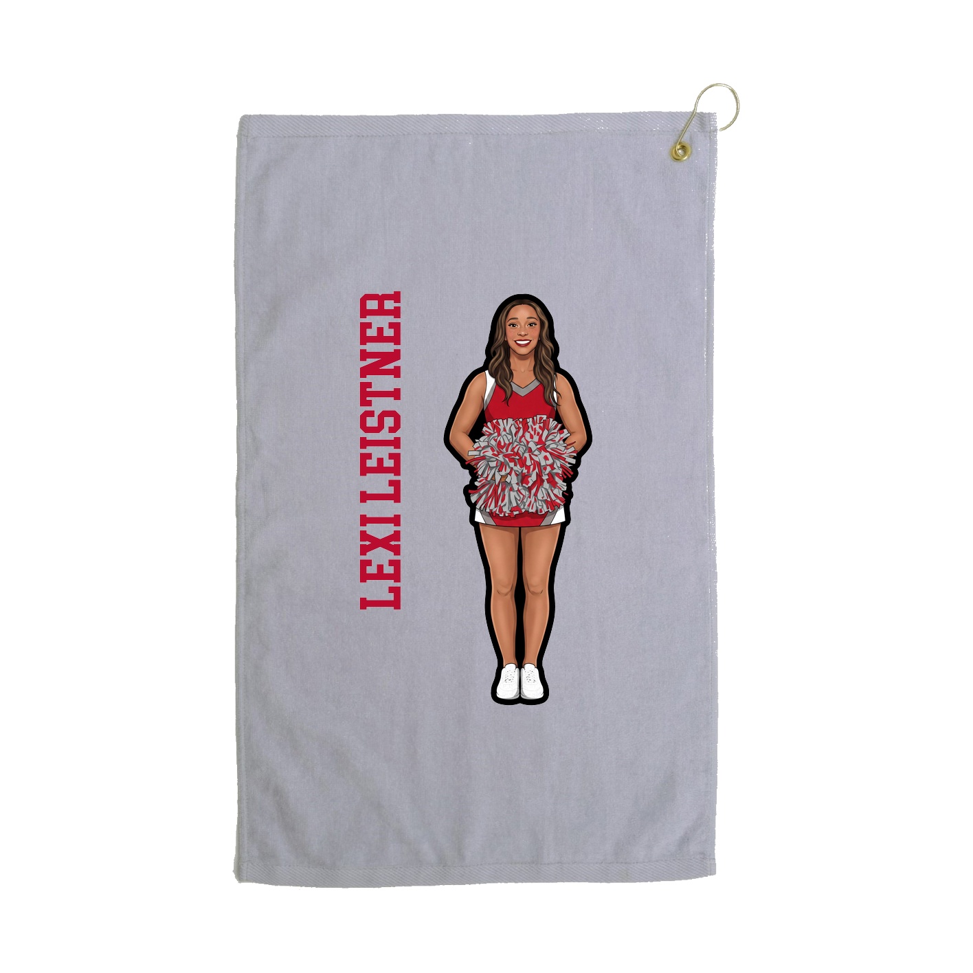 Golf Towel — Name Vertical in Grey