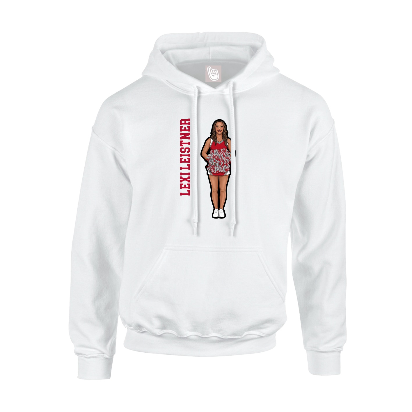 Hoodie — Name Vertical in White