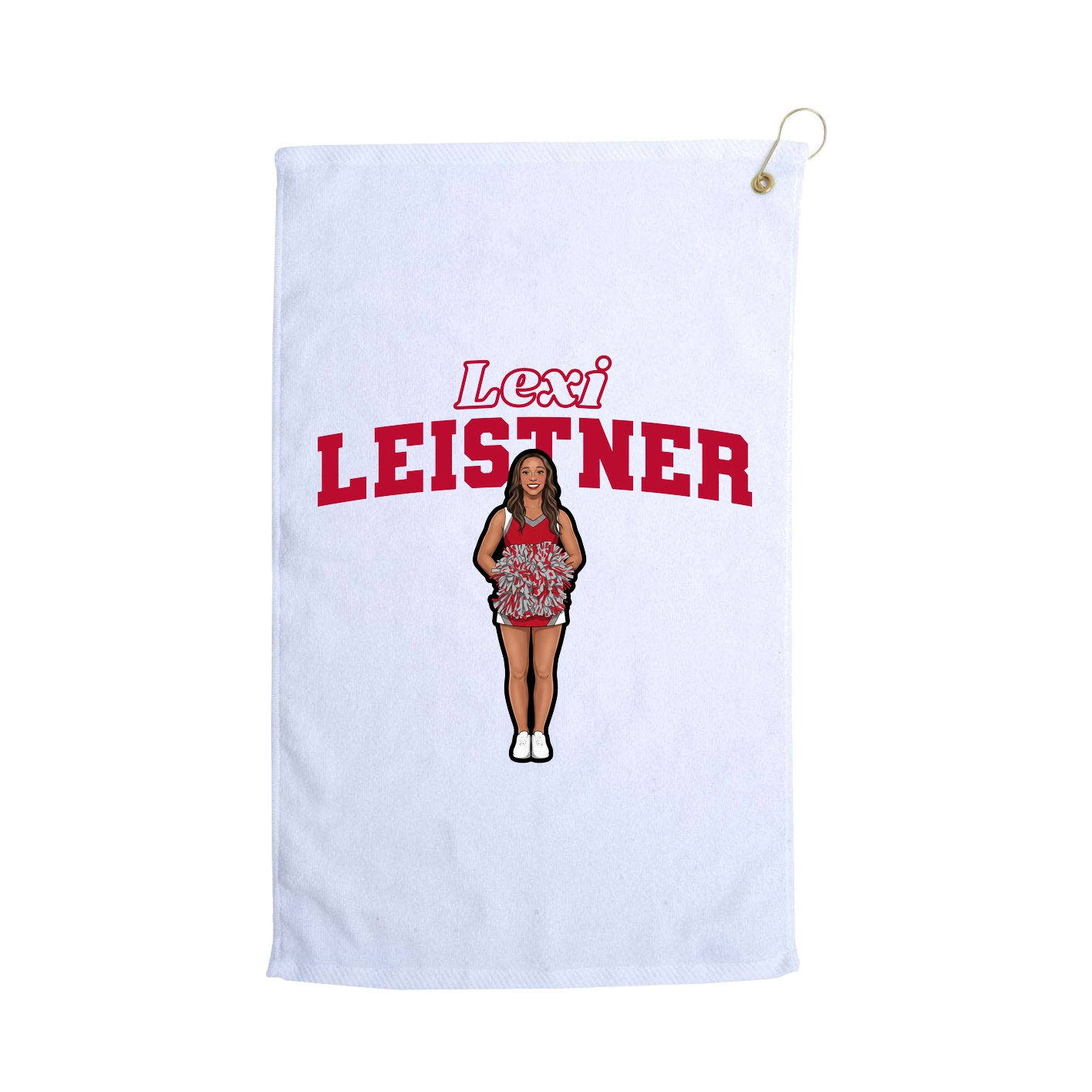 Golf Towel — Name Arch in White