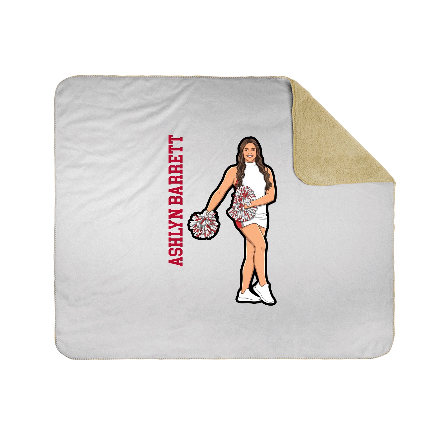 Throw Blanket — Name Vertical in White