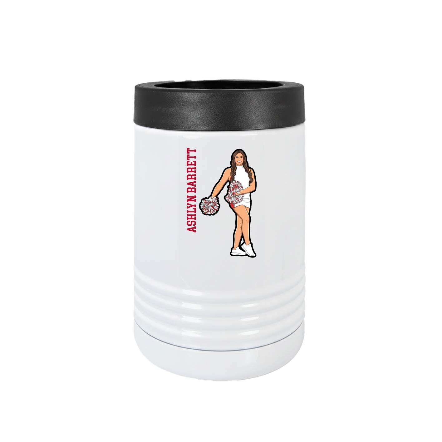 Beverage Holder — Name Vertical in White