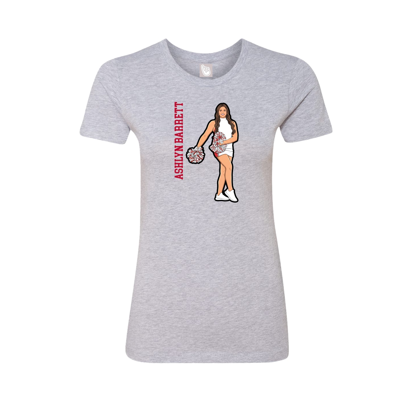 Womens Tee — Name Vertical in Grey