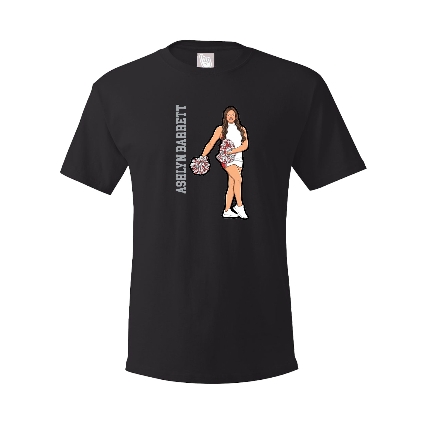 Youth Tee — Name Vertical in Black