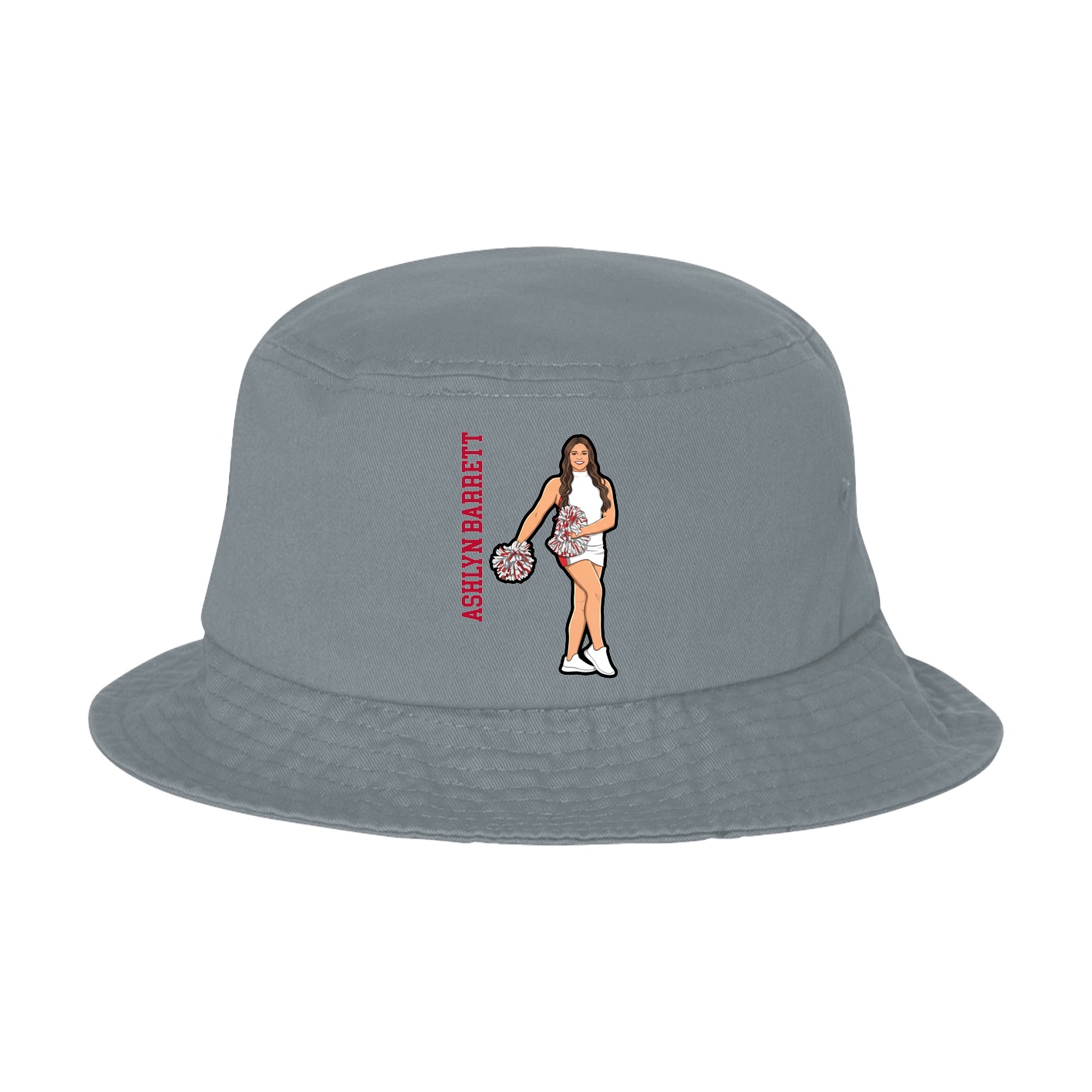 Bucket Cap — Name Vertical in Grey