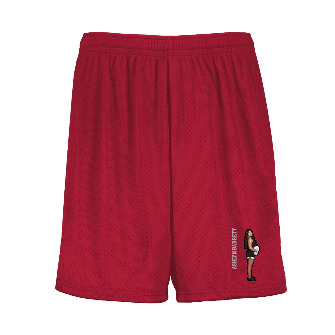 Shorts — Name Vertical in Red