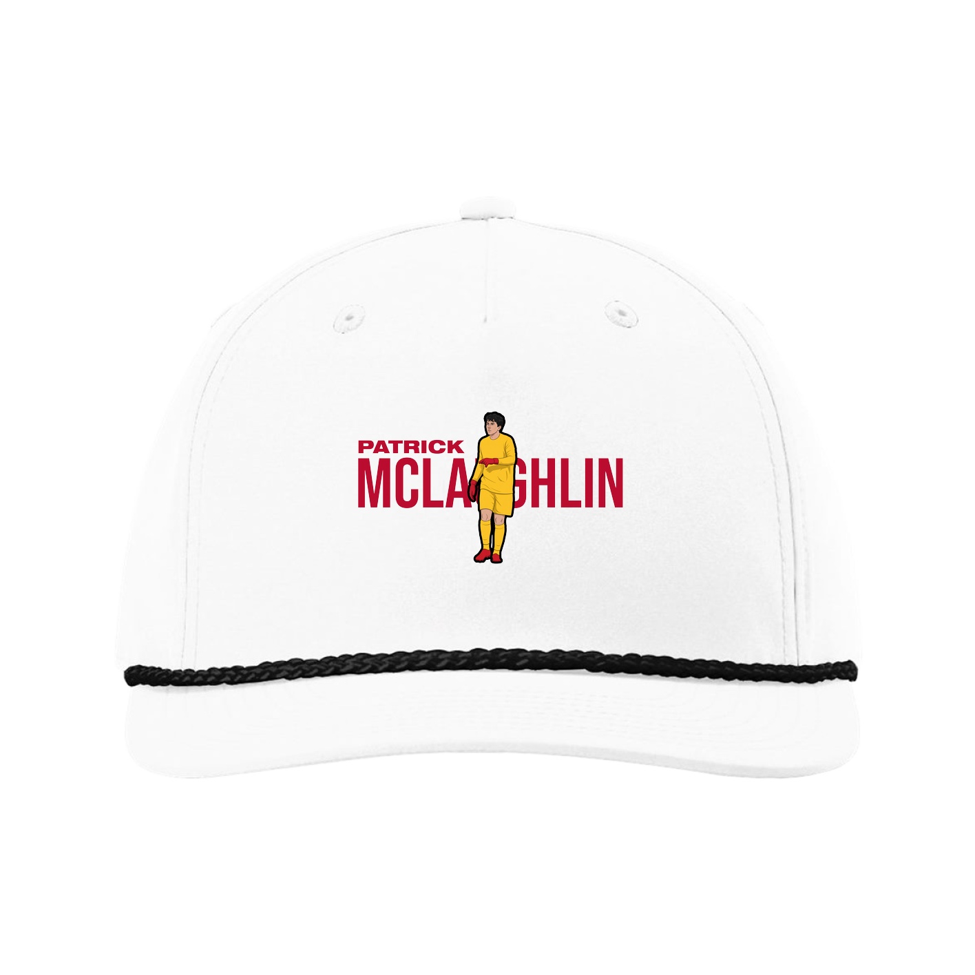 Five-Panel Classic Rope Cap — Player Name in White