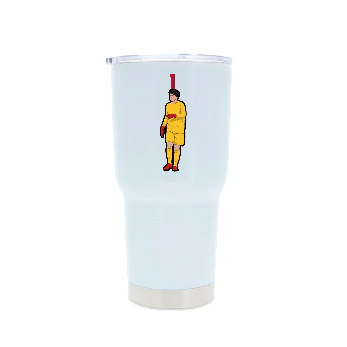 30oz Stainless Steel Tumbler — Number Top in White