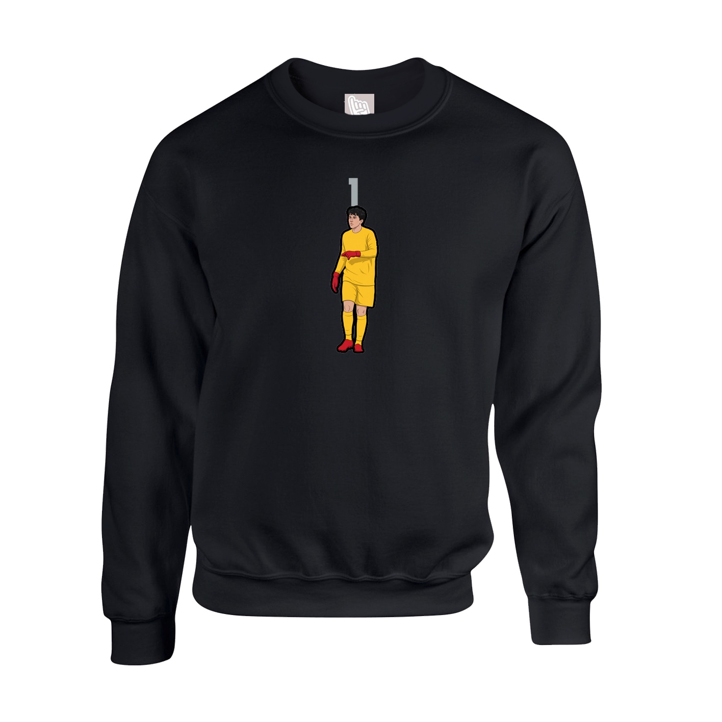 Fleece Crew — Number Top in Black