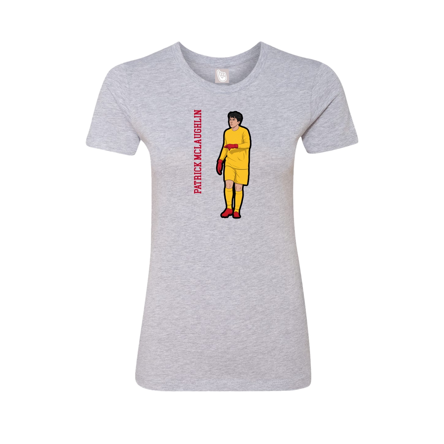 Fitted Women's Tee — Name Vertical in Grey