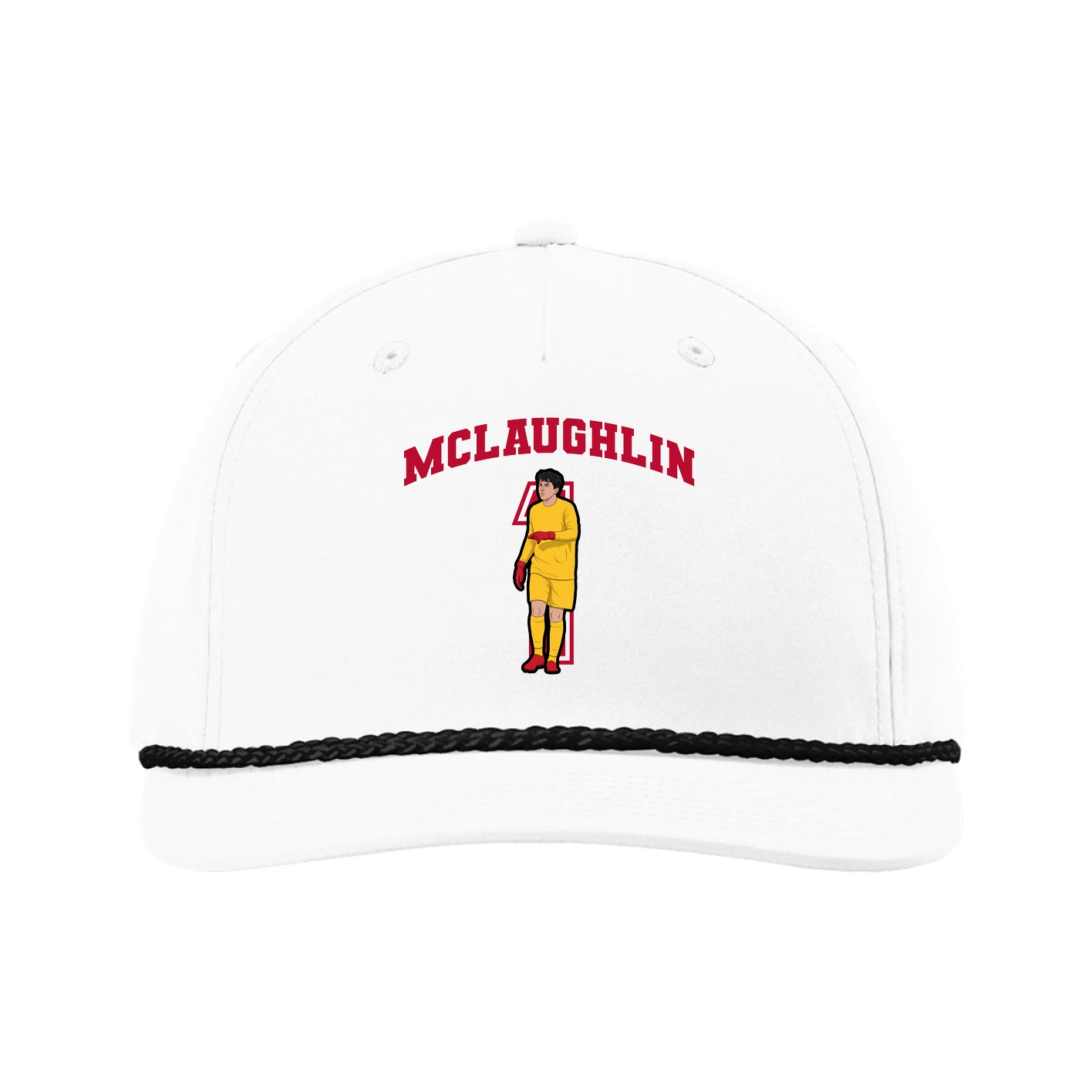 Five-Panel Classic Rope Cap — Number in White