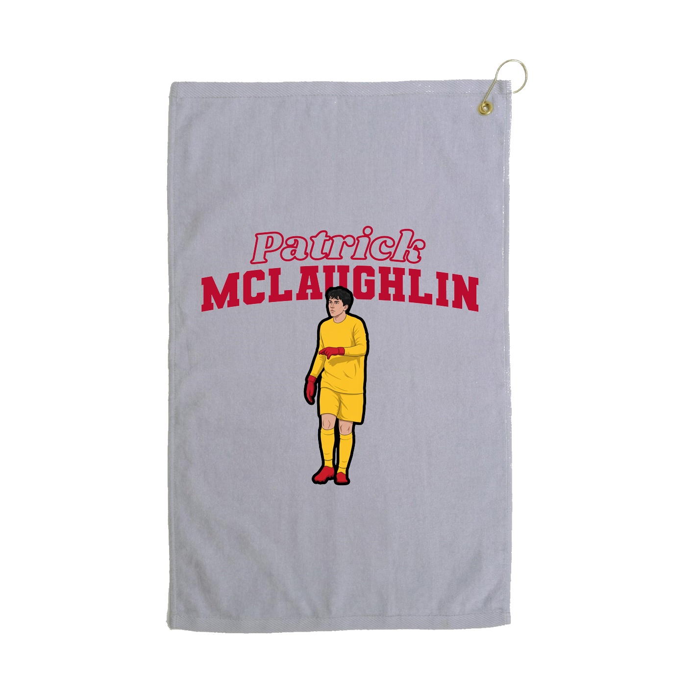 Golf Towel — Name Arch in Grey