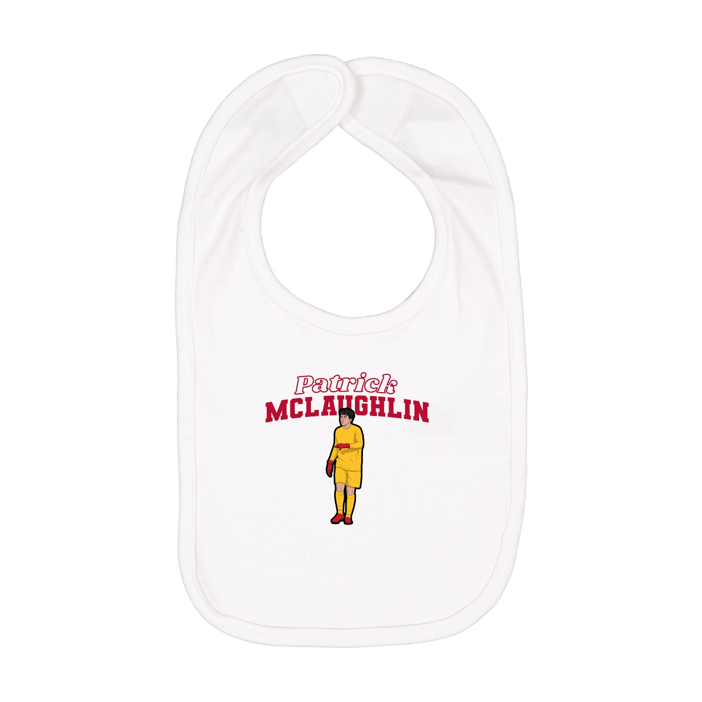 Infant Bib — Name Arch in White