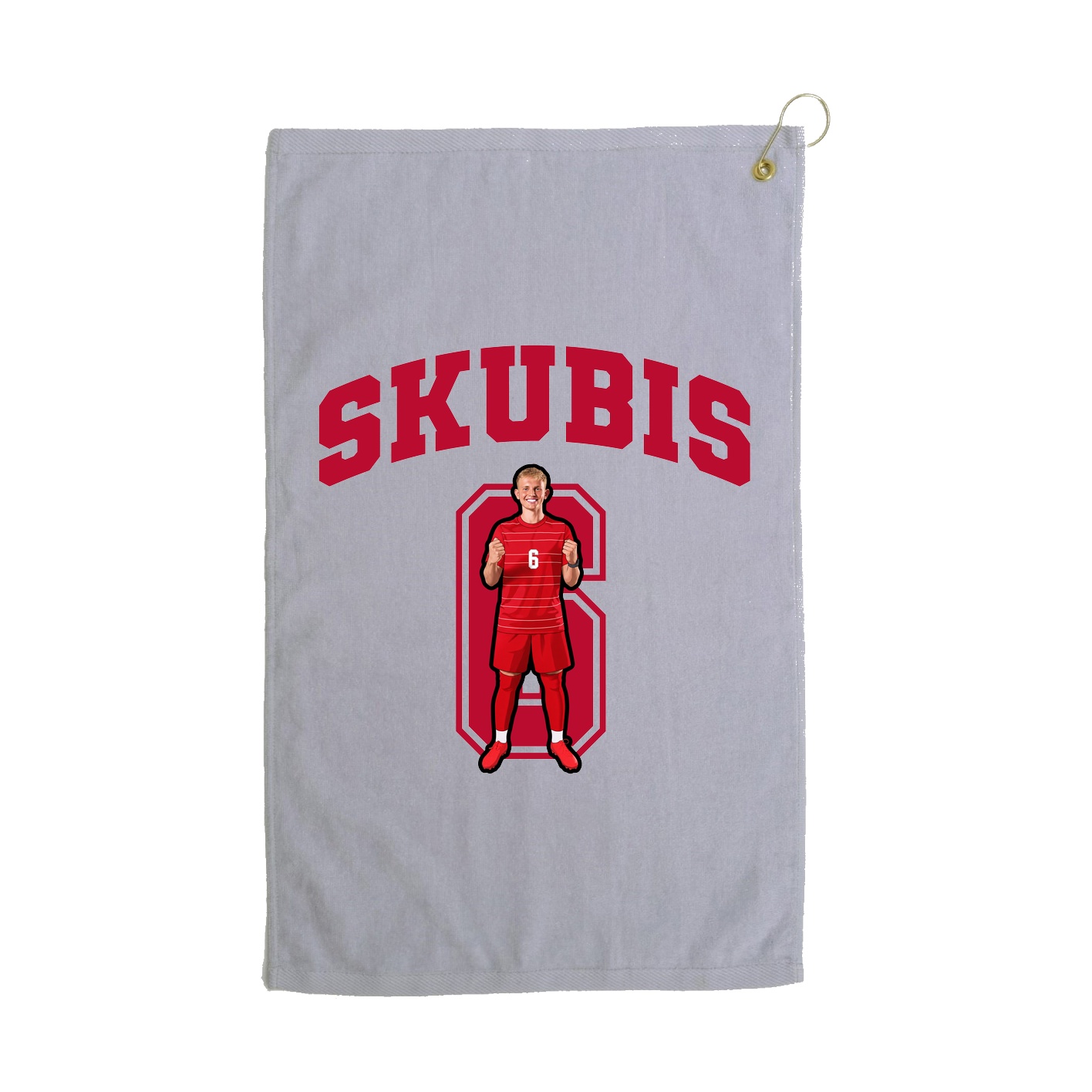 Golf Towel — Number in Grey