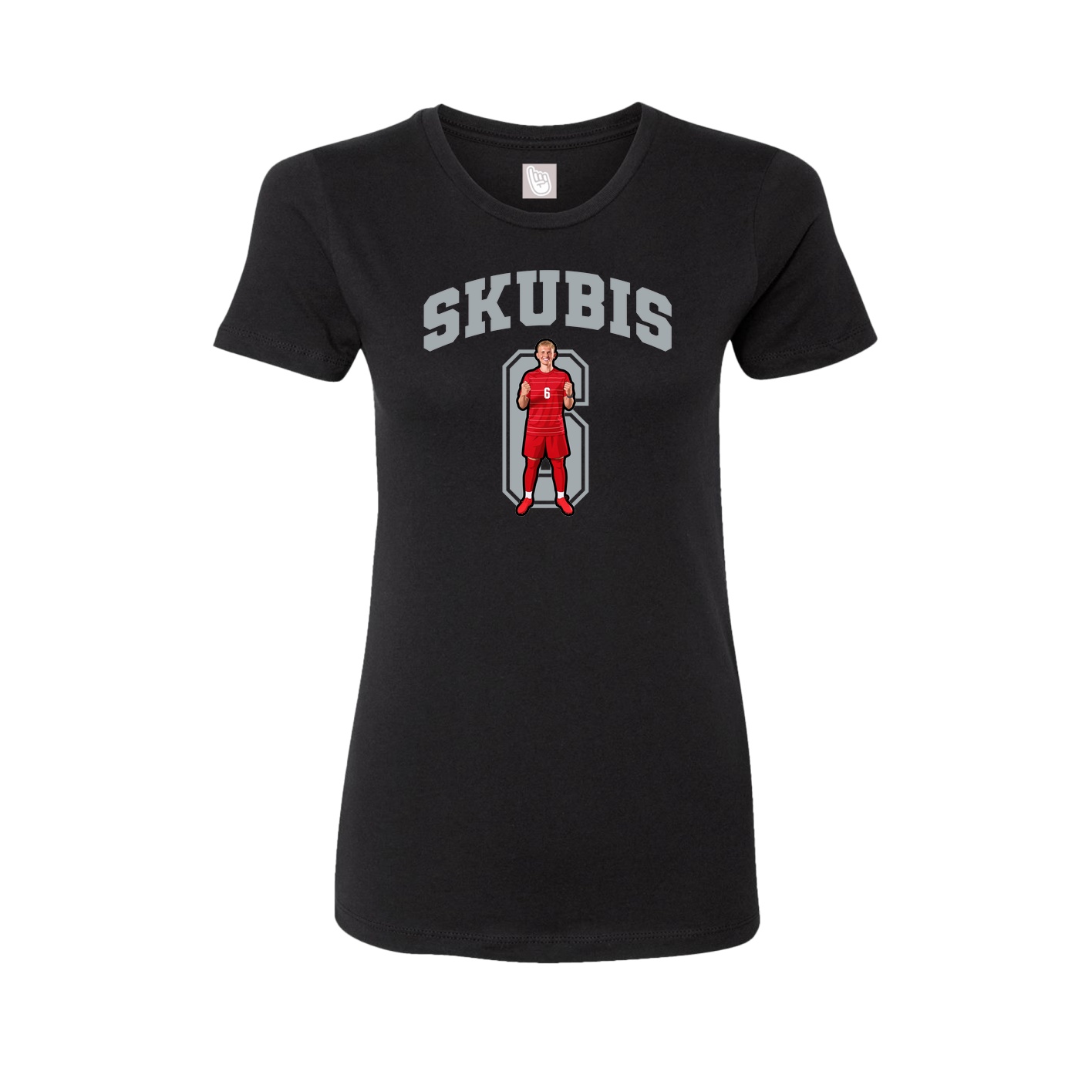 Fitted Women's Tee — Number in Black