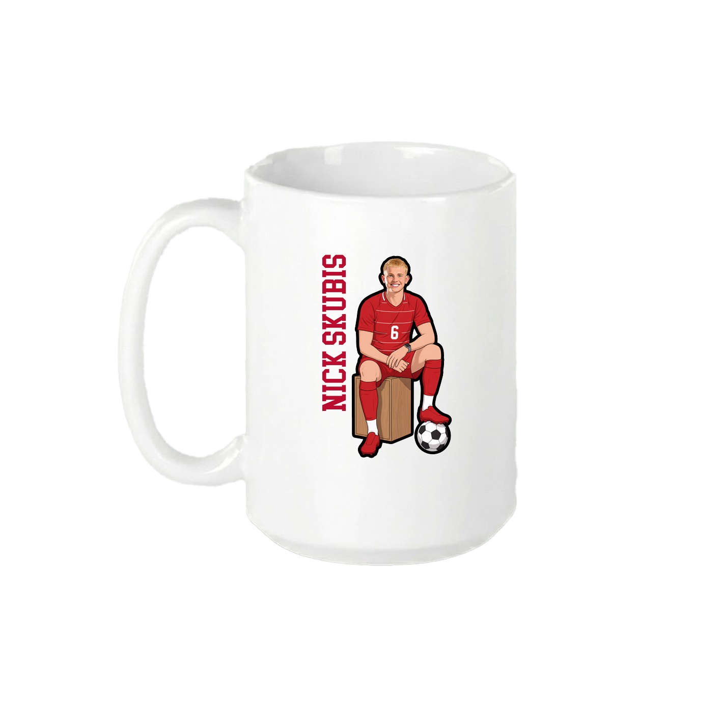 15oz Coffee Mug — Name Vertical in White