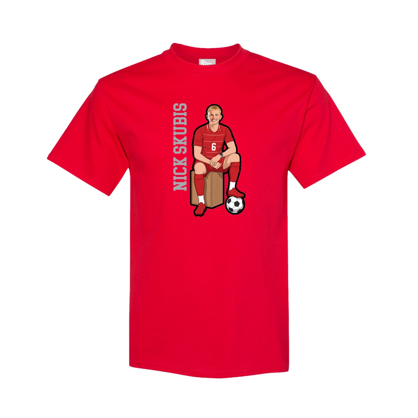 Youth Tee — Name Vertical in Red