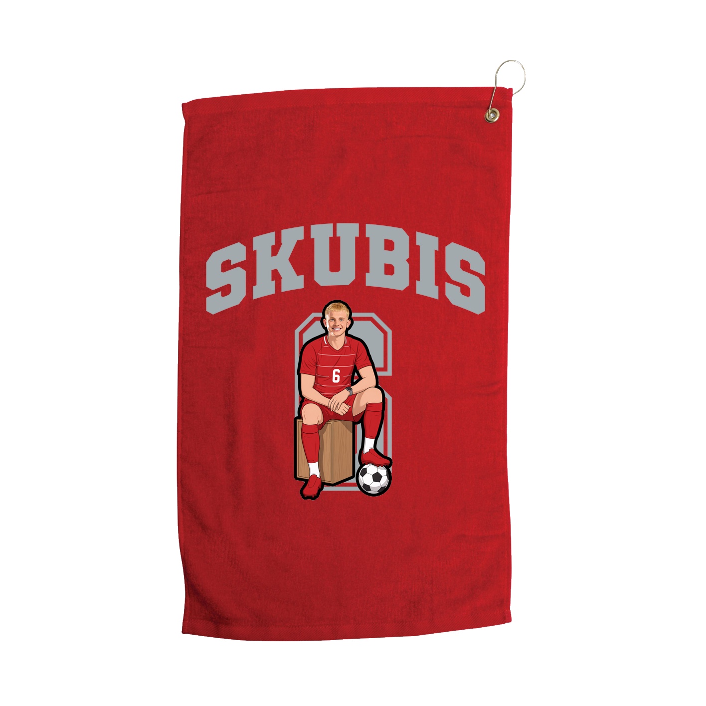 Golf Towel — Number in Red