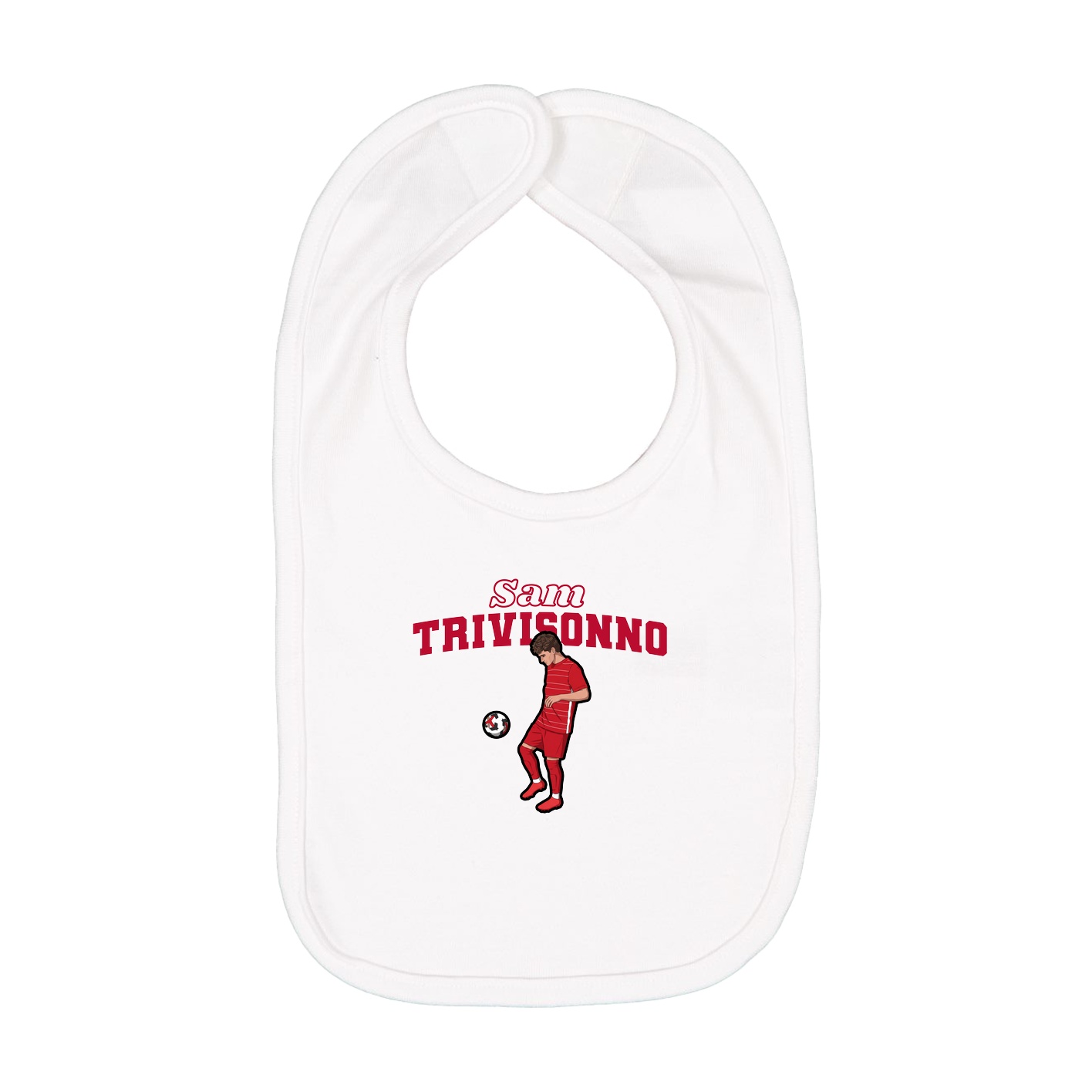 Infant Bib — Name Arch in White
