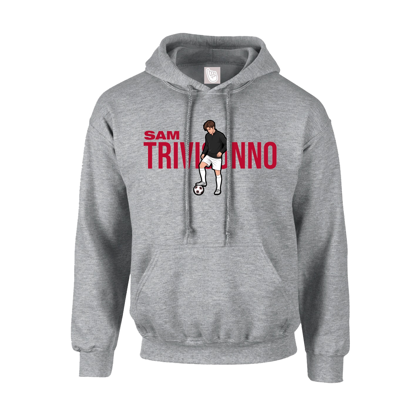 Hoodie — Player Name in Grey