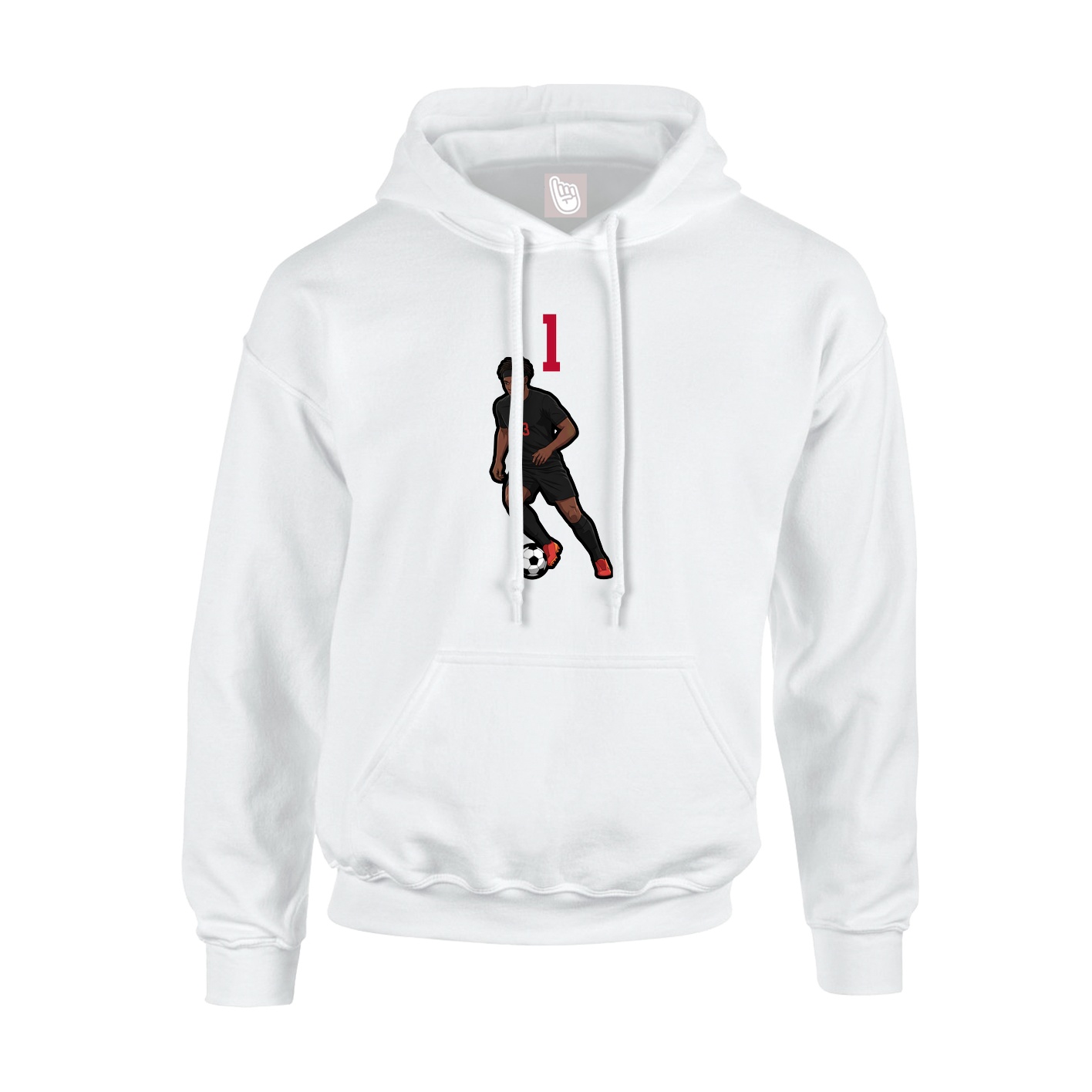 Youth Hoodie — Number Top in White