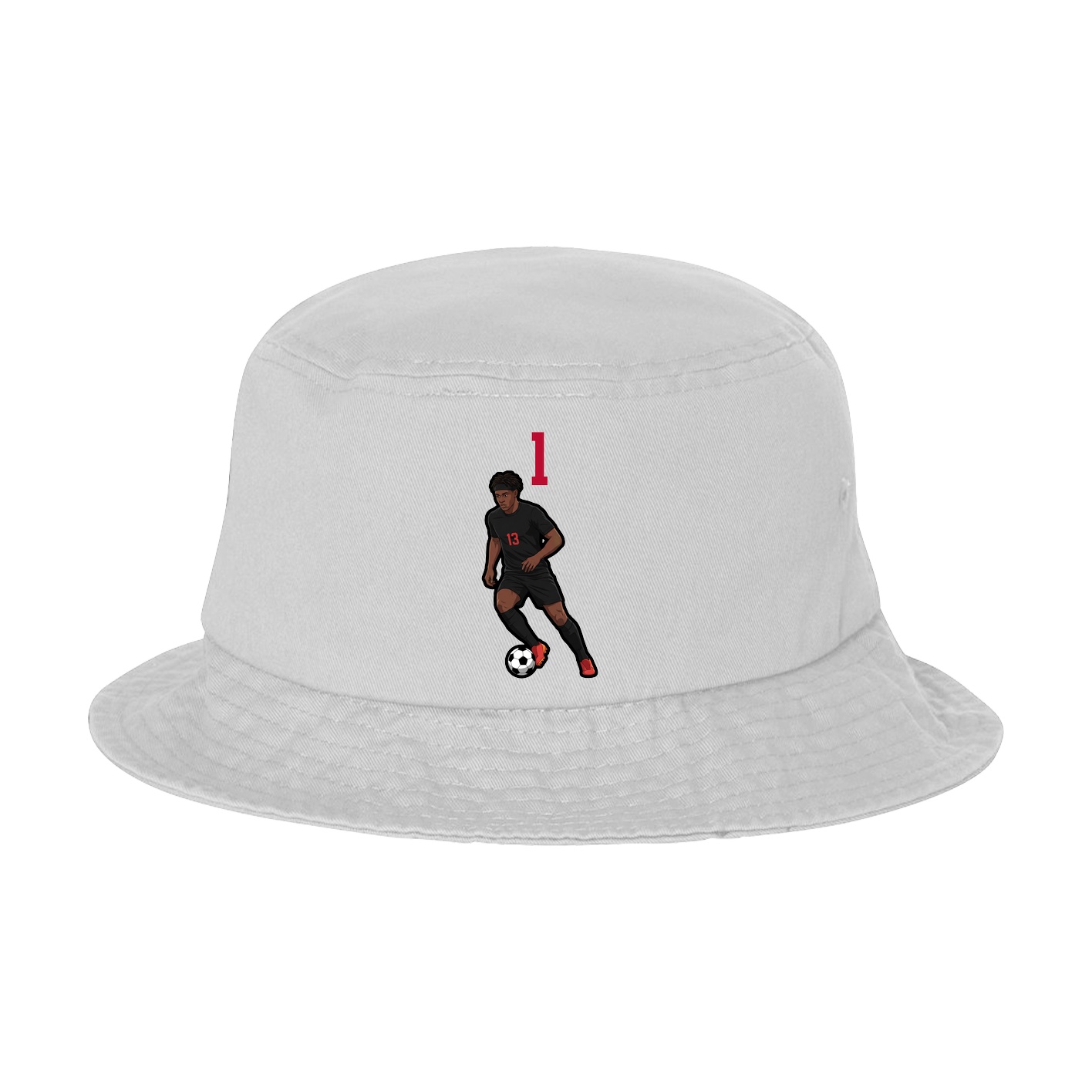 Bucket Cap — Number Top in White