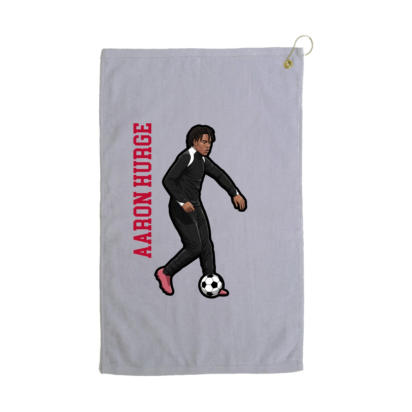 Golf Towel — Name Vertical in Grey