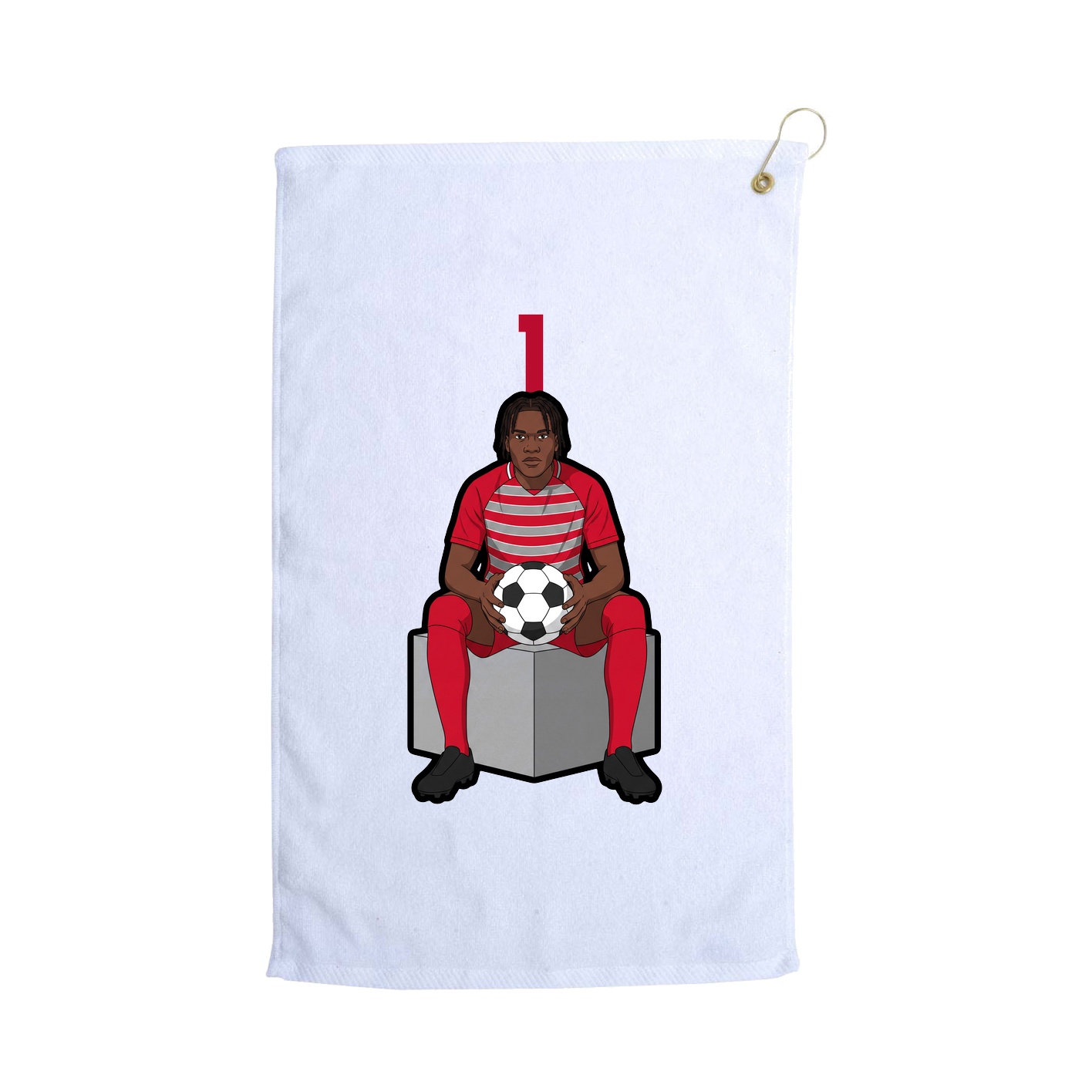Golf Towel — Number Top in White