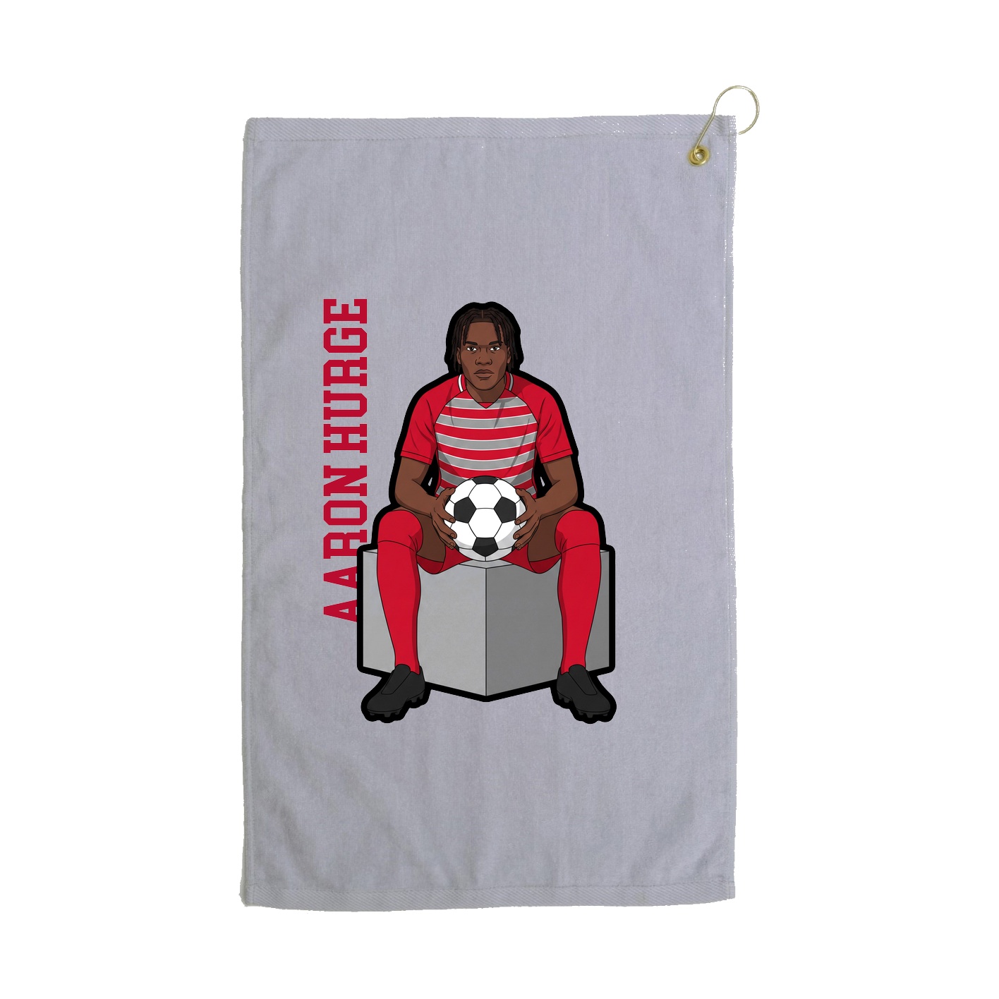 Golf Towel — Name Vertical in Grey