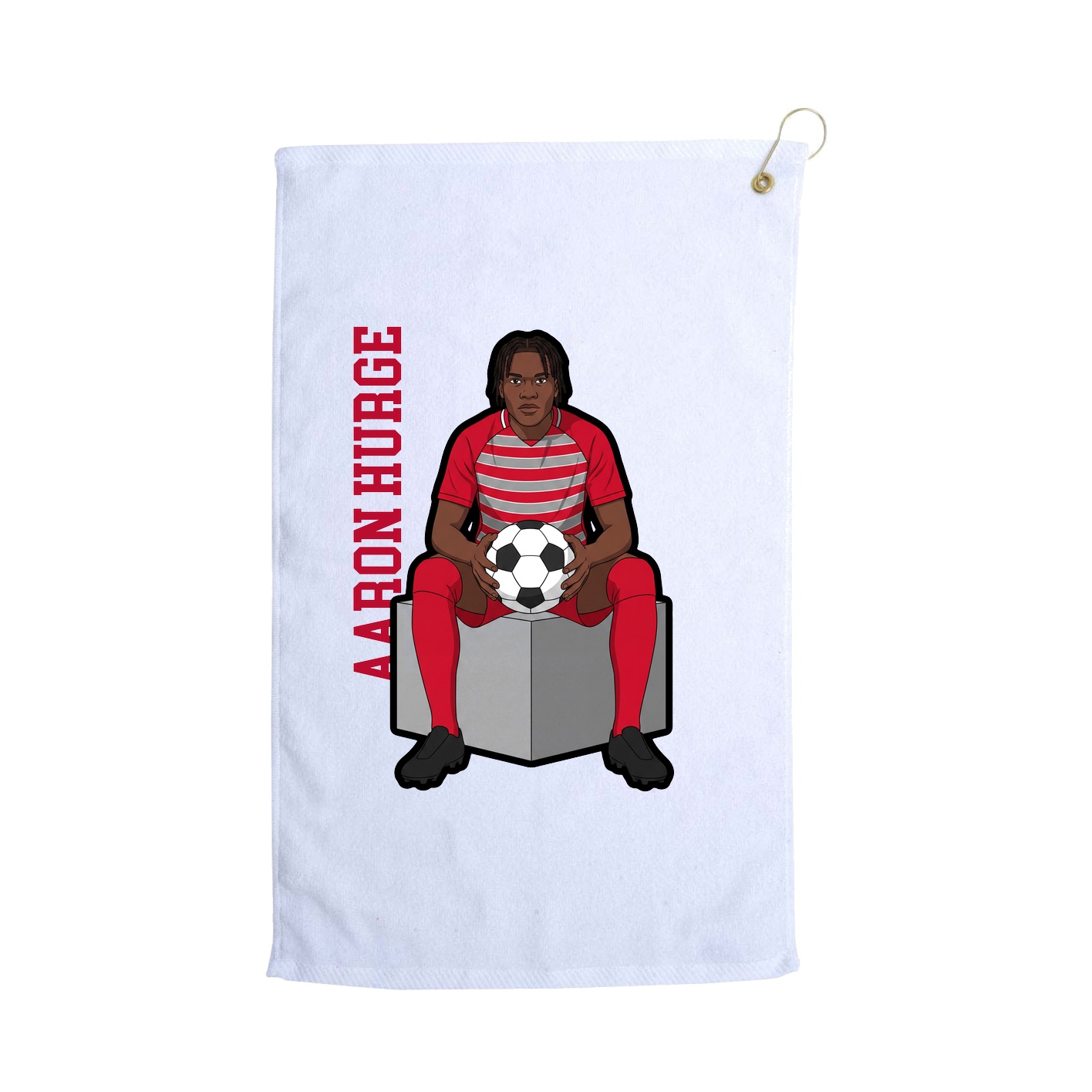 Golf Towel — Name Vertical in White